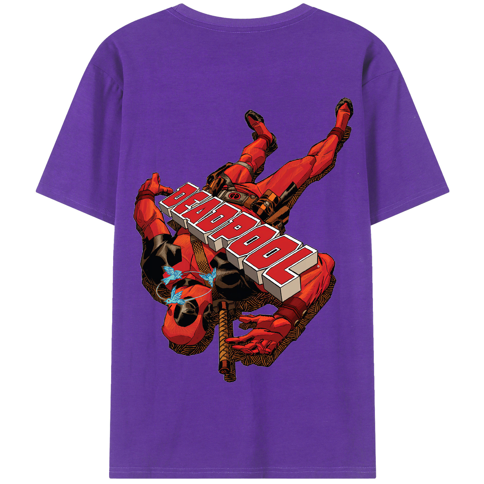 （画像用） Deadpool デッドプール 綿100％半袖Tシャツ（背面プリント）