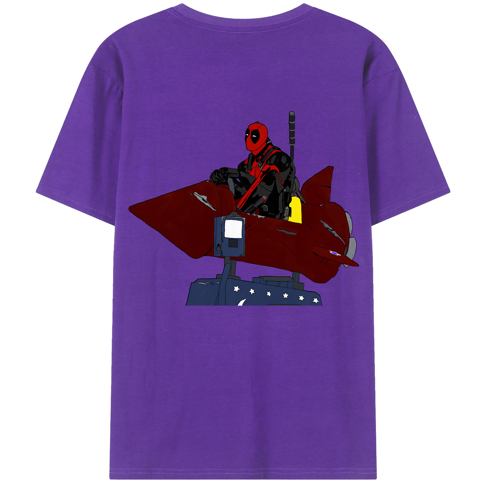 （画像用） Deadpool デッドプール 綿100％半袖Tシャツ（背面プリント）