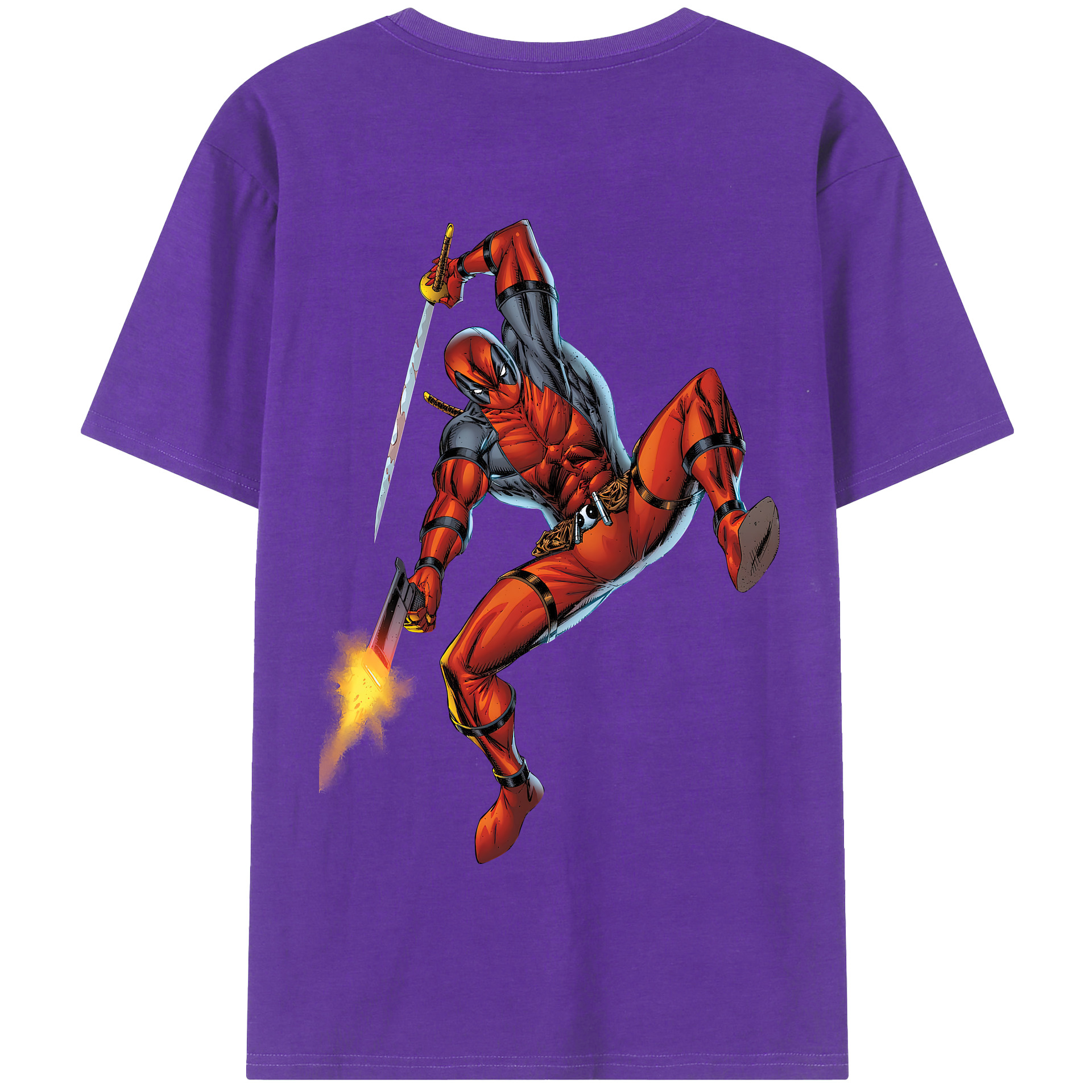 （画像用） Deadpool デッドプール 綿100％半袖Tシャツ（背面プリント）