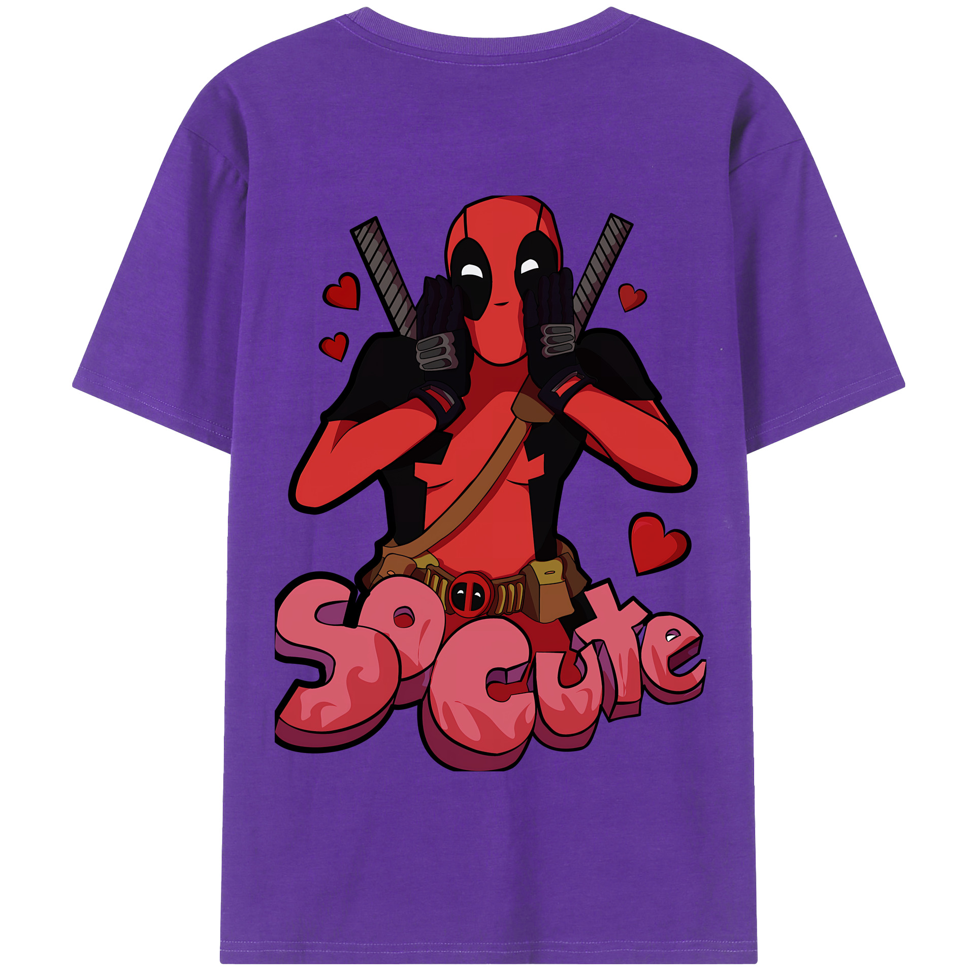 （画像用） Deadpool デッドプール 綿100％半袖Tシャツ（背面プリント）