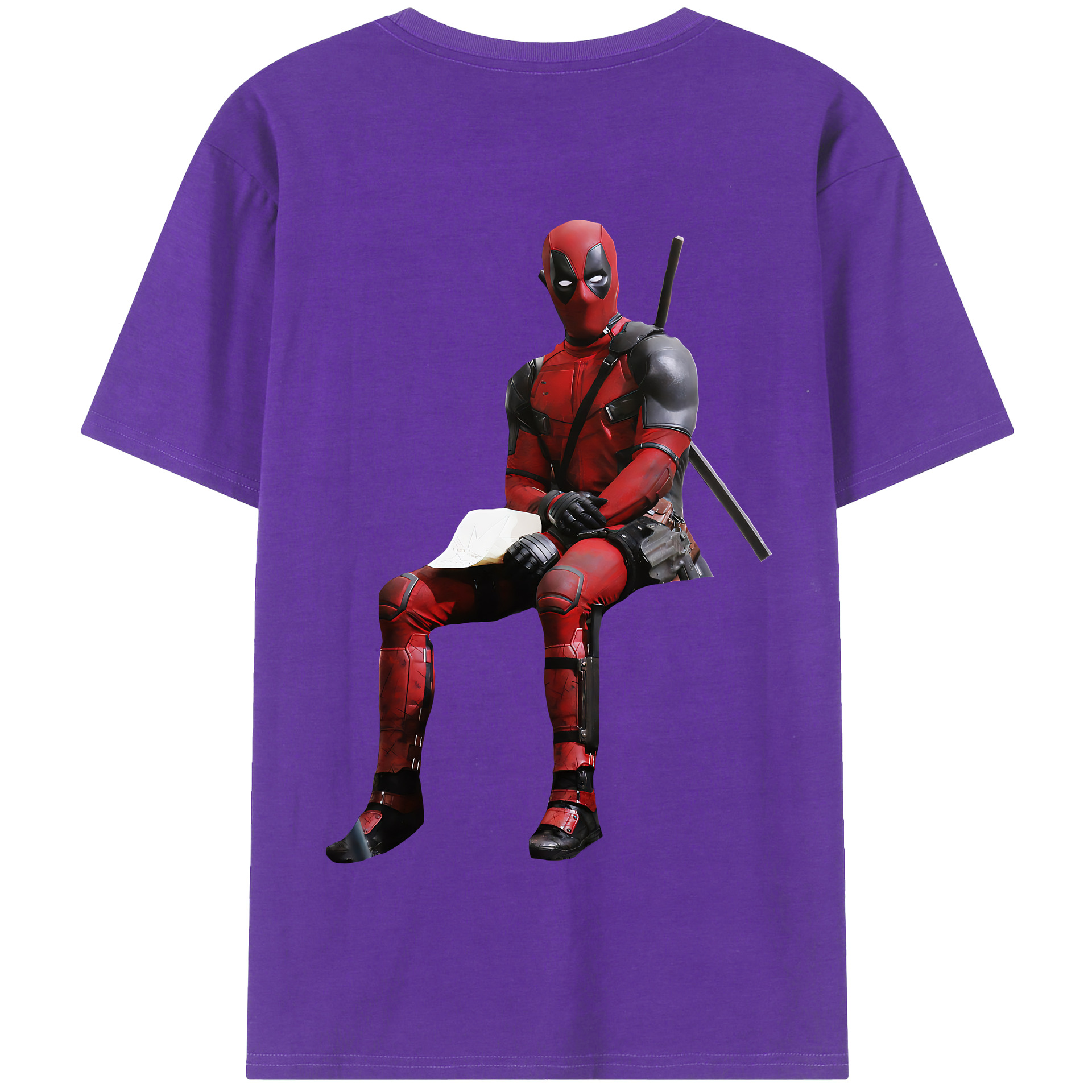 （画像用） Deadpool デッドプール 綿100％半袖Tシャツ（背面プリント）