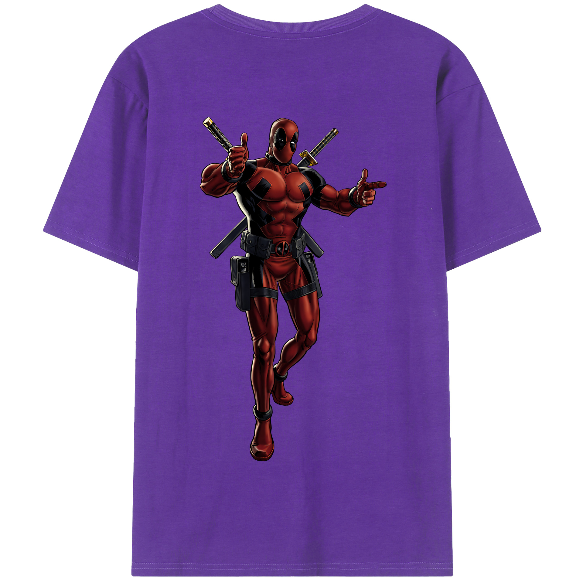 （画像用） Deadpool デッドプール 綿100％半袖Tシャツ（背面プリント）