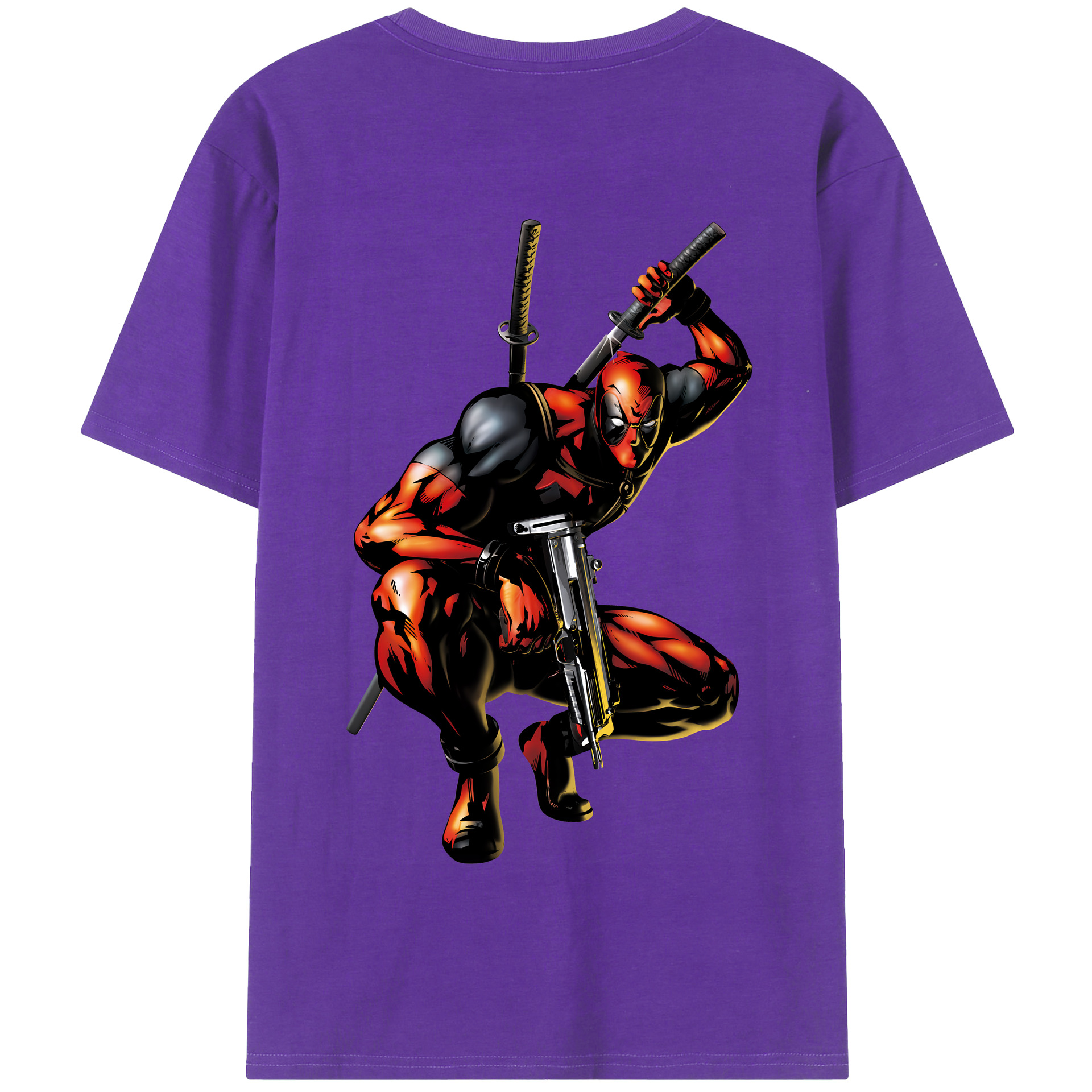 （画像用） Deadpool デッドプール 綿100％半袖Tシャツ（背面プリント）