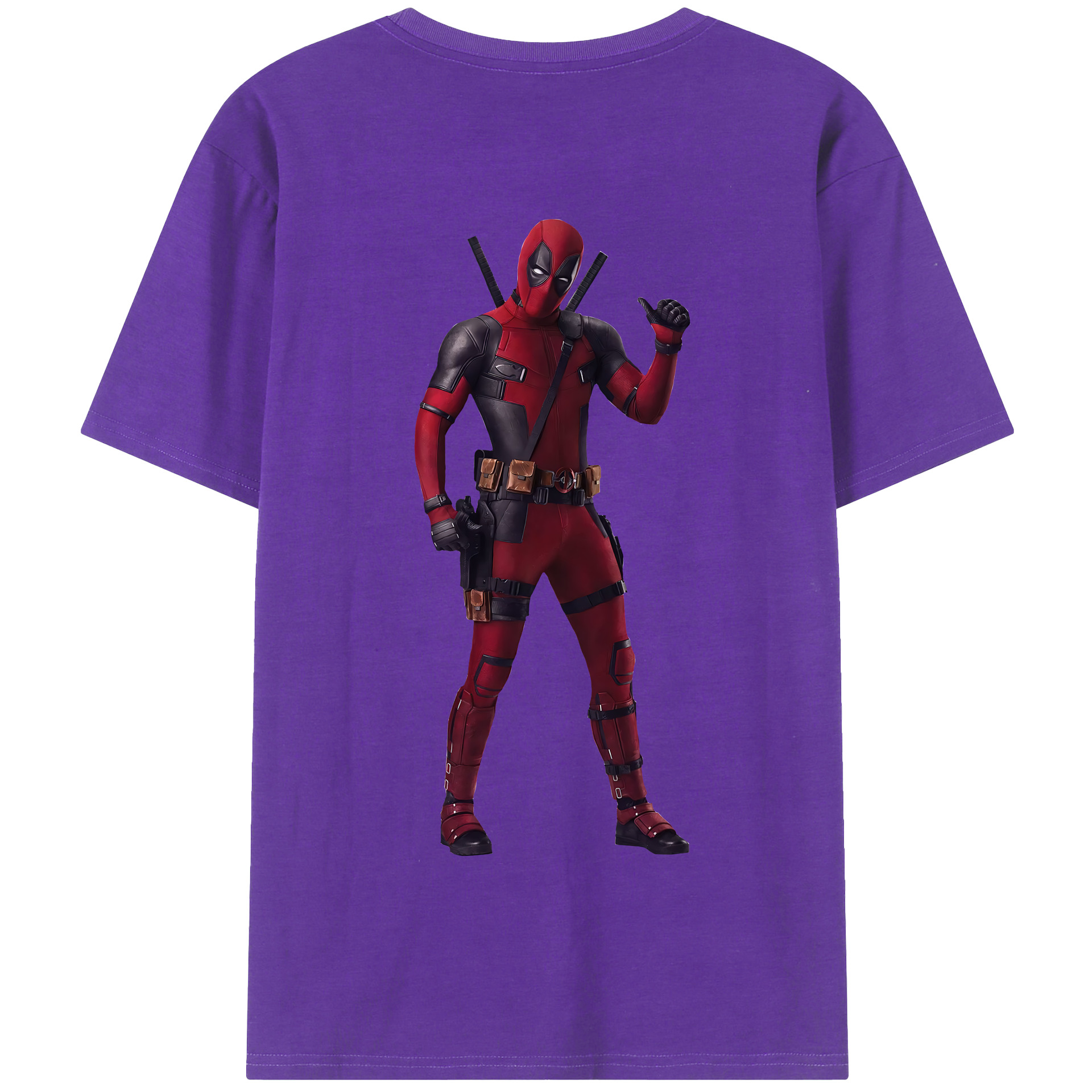 （画像用） Deadpool デッドプール 綿100％半袖Tシャツ（背面プリント）