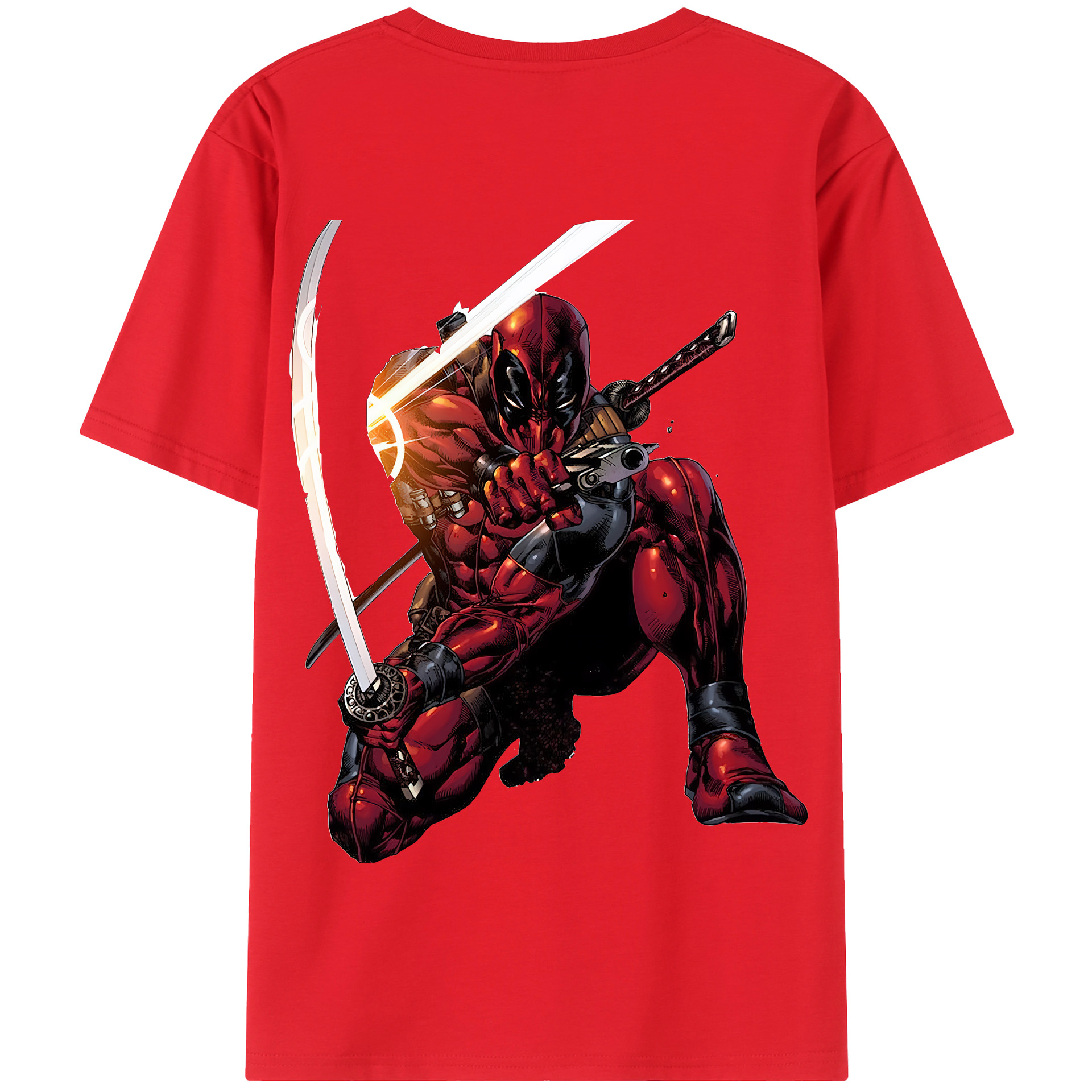 （画像用） Deadpool デッドプール 綿100％半袖Tシャツ（背面プリント）