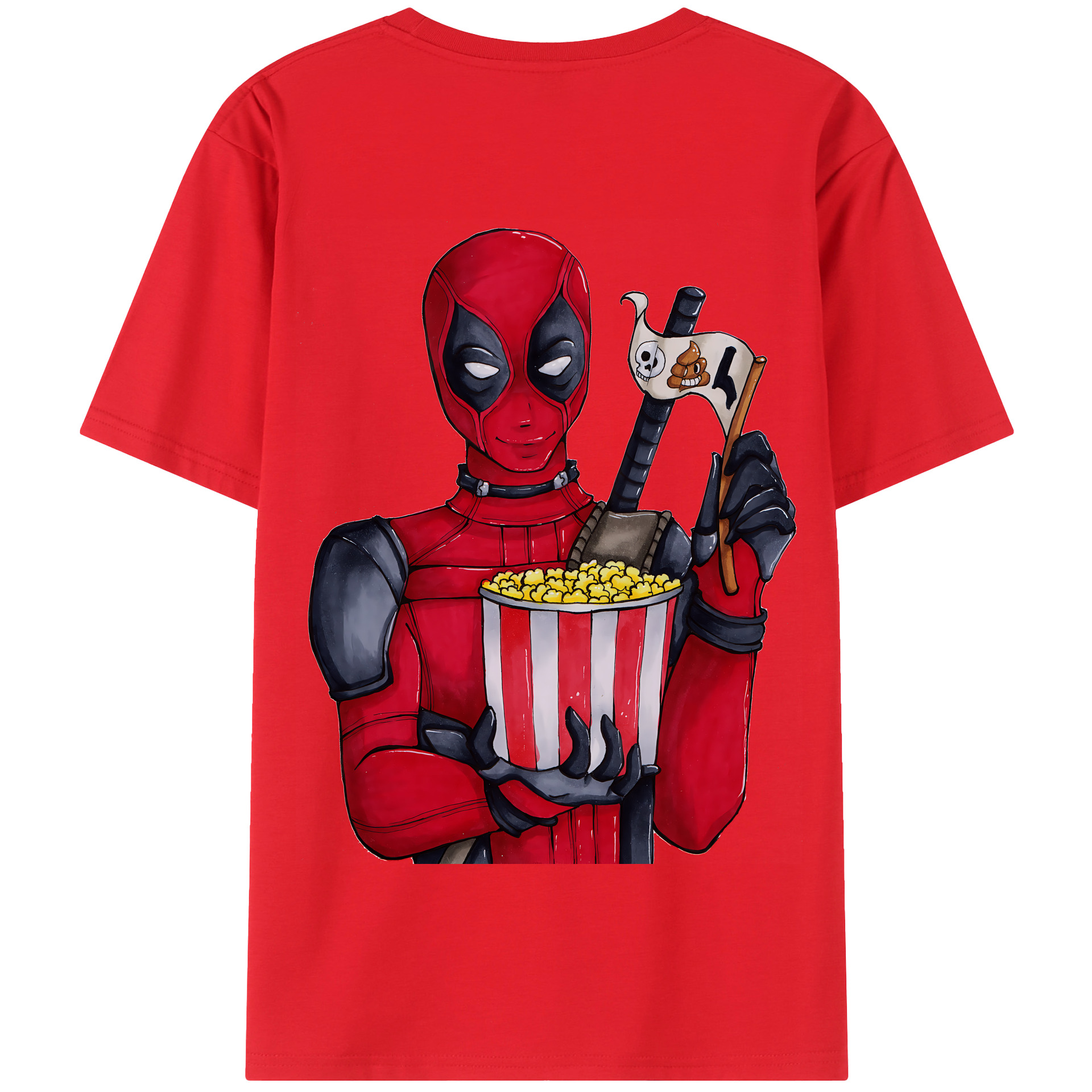 （画像用） Deadpool デッドプール 綿100％半袖Tシャツ（背面プリント）
