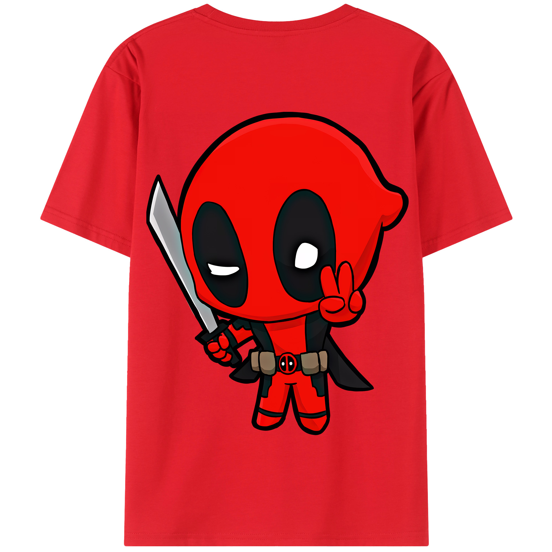 （画像用） Deadpool デッドプール 綿100％半袖Tシャツ（背面プリント）
