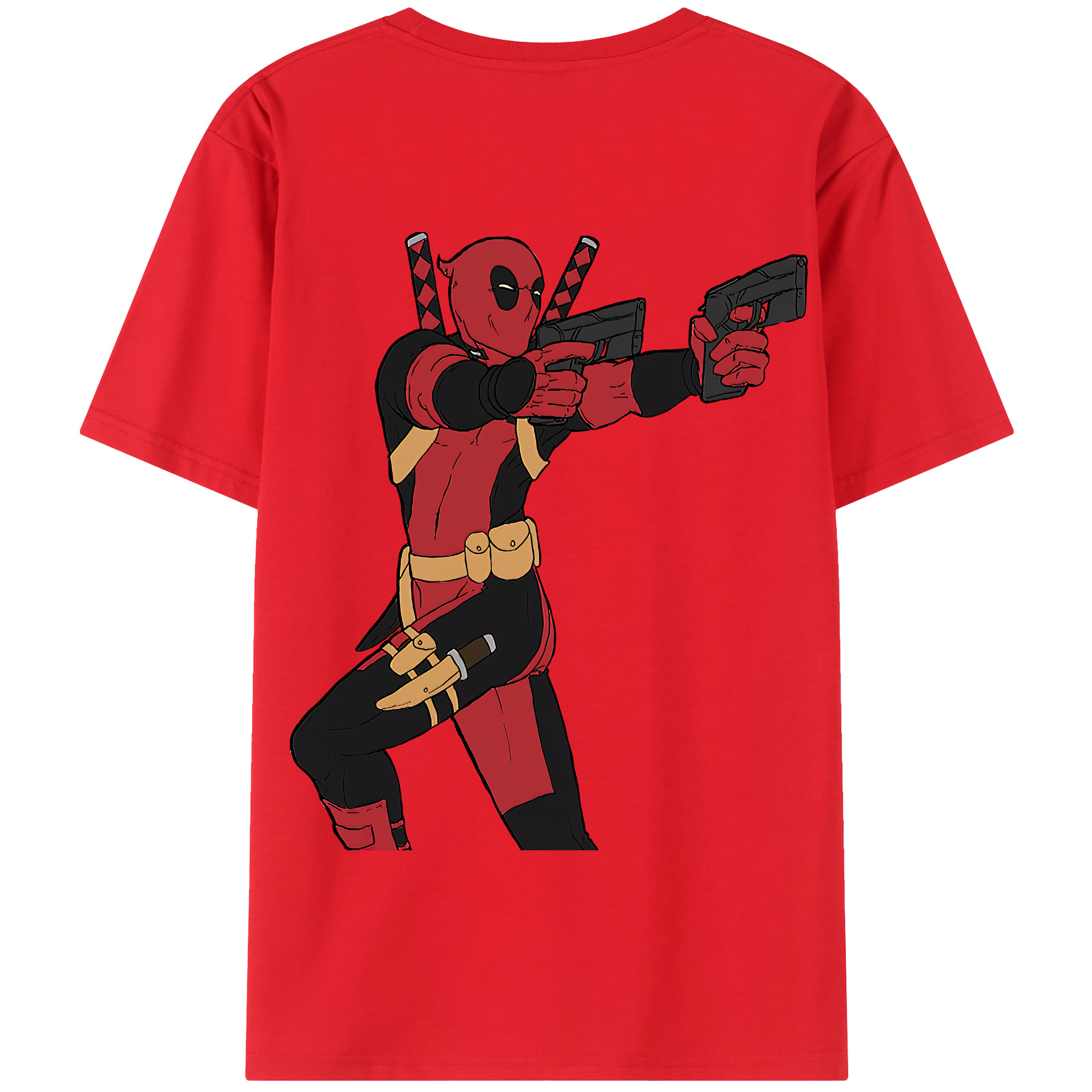 （画像用） Deadpool デッドプール 綿100％半袖Tシャツ（背面プリント）
