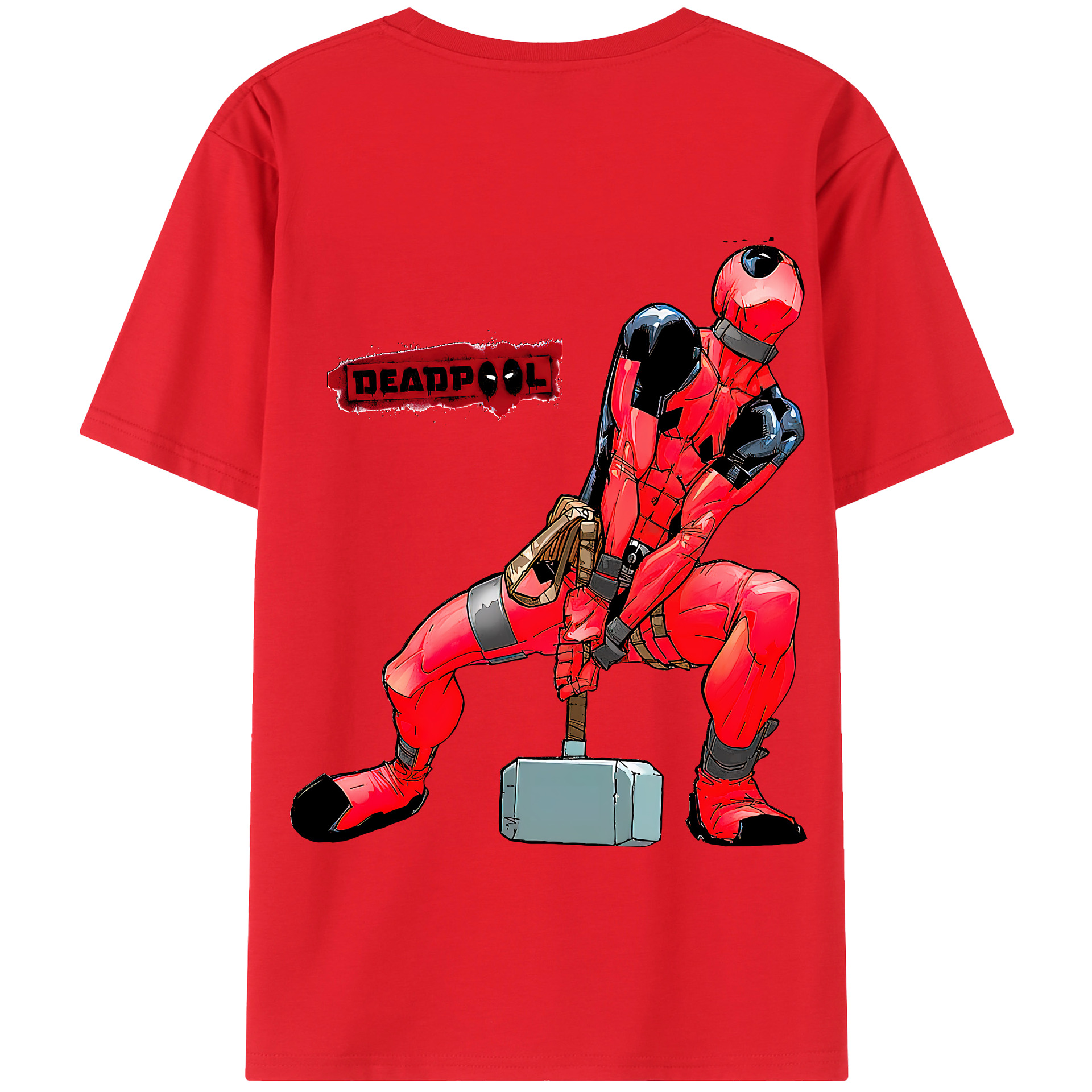 （画像用） Deadpool デッドプール 綿100％半袖Tシャツ（背面プリント）