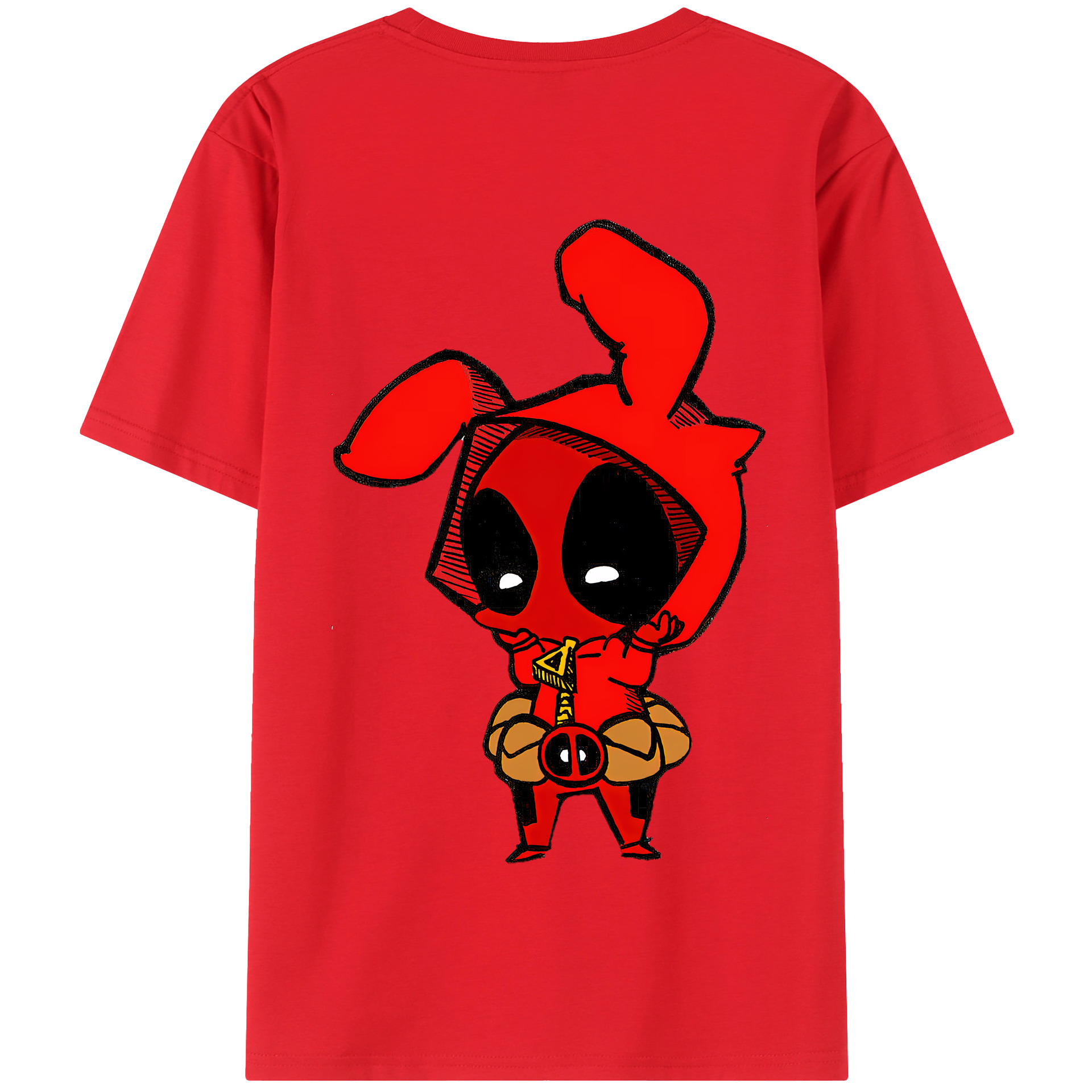 （画像用） Deadpool デッドプール 綿100％半袖Tシャツ（背面プリント）