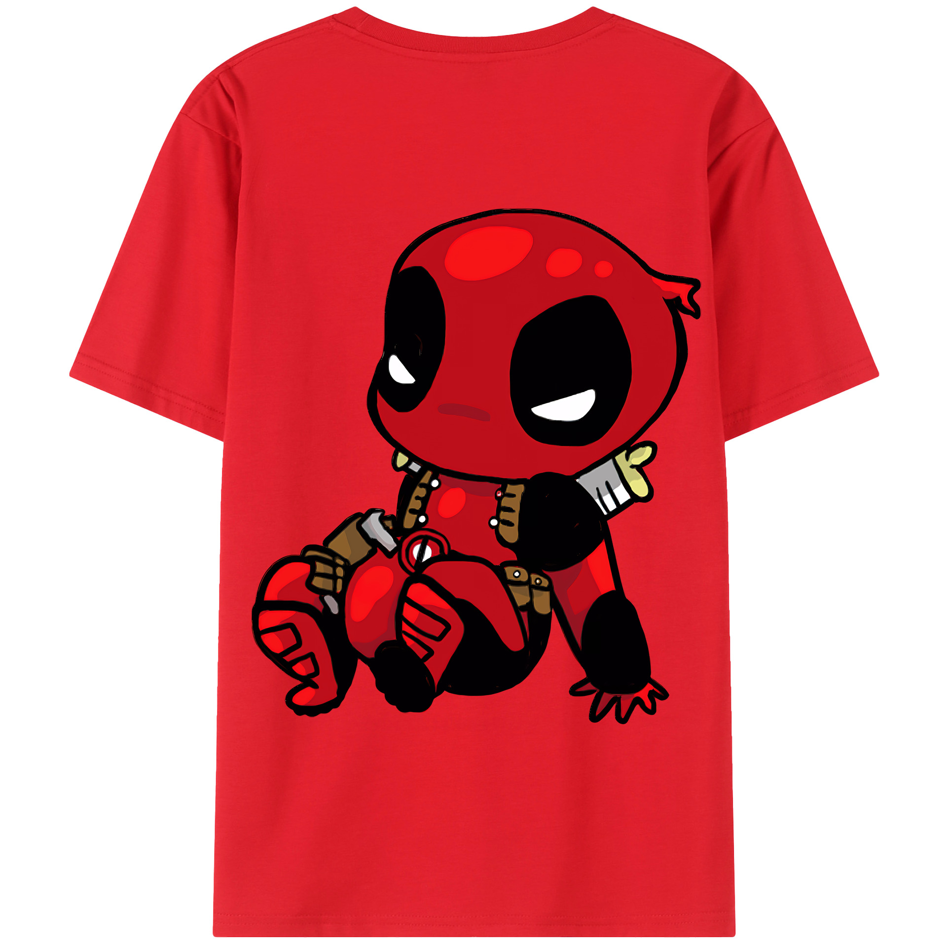（画像用） Deadpool デッドプール 綿100％半袖Tシャツ（背面プリント）