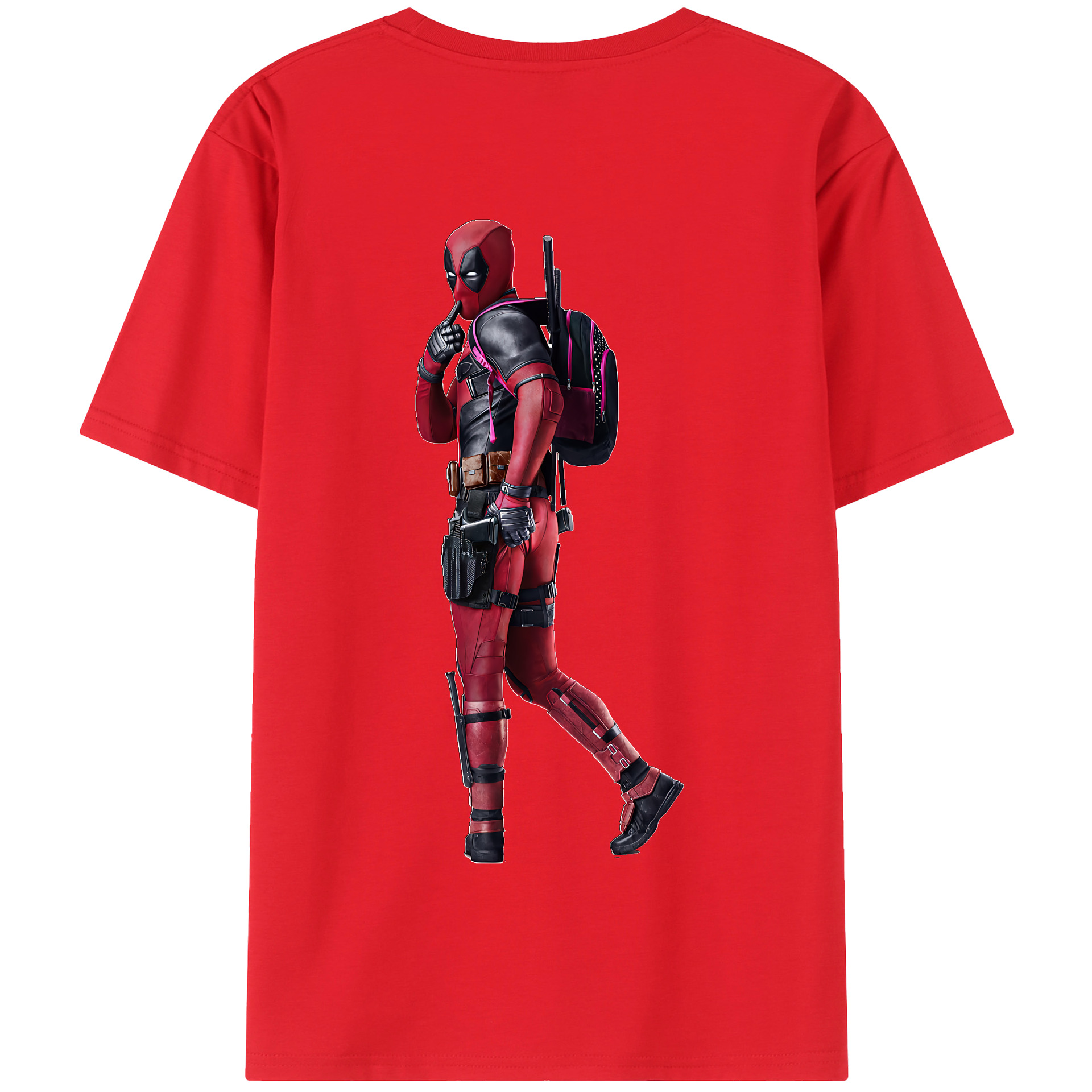 （画像用） Deadpool デッドプール 綿100％半袖Tシャツ（背面プリント）
