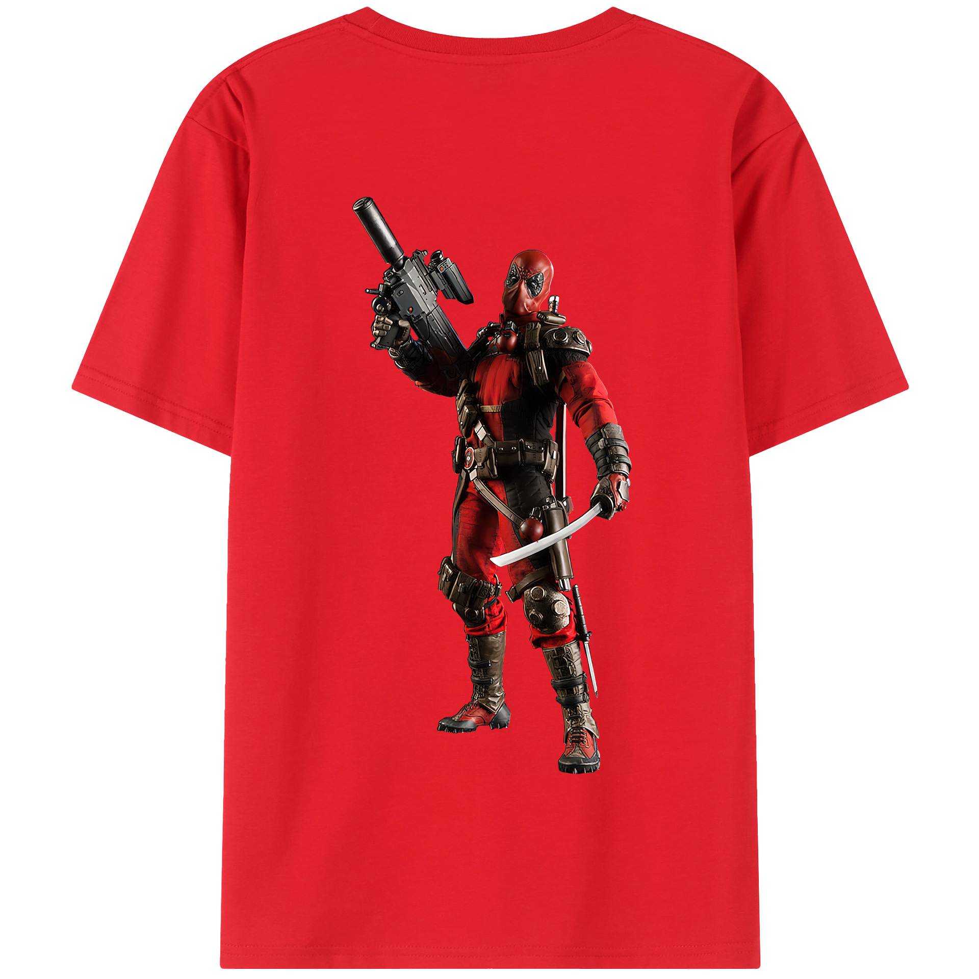 （画像用） Deadpool デッドプール 綿100％半袖Tシャツ（背面プリント）