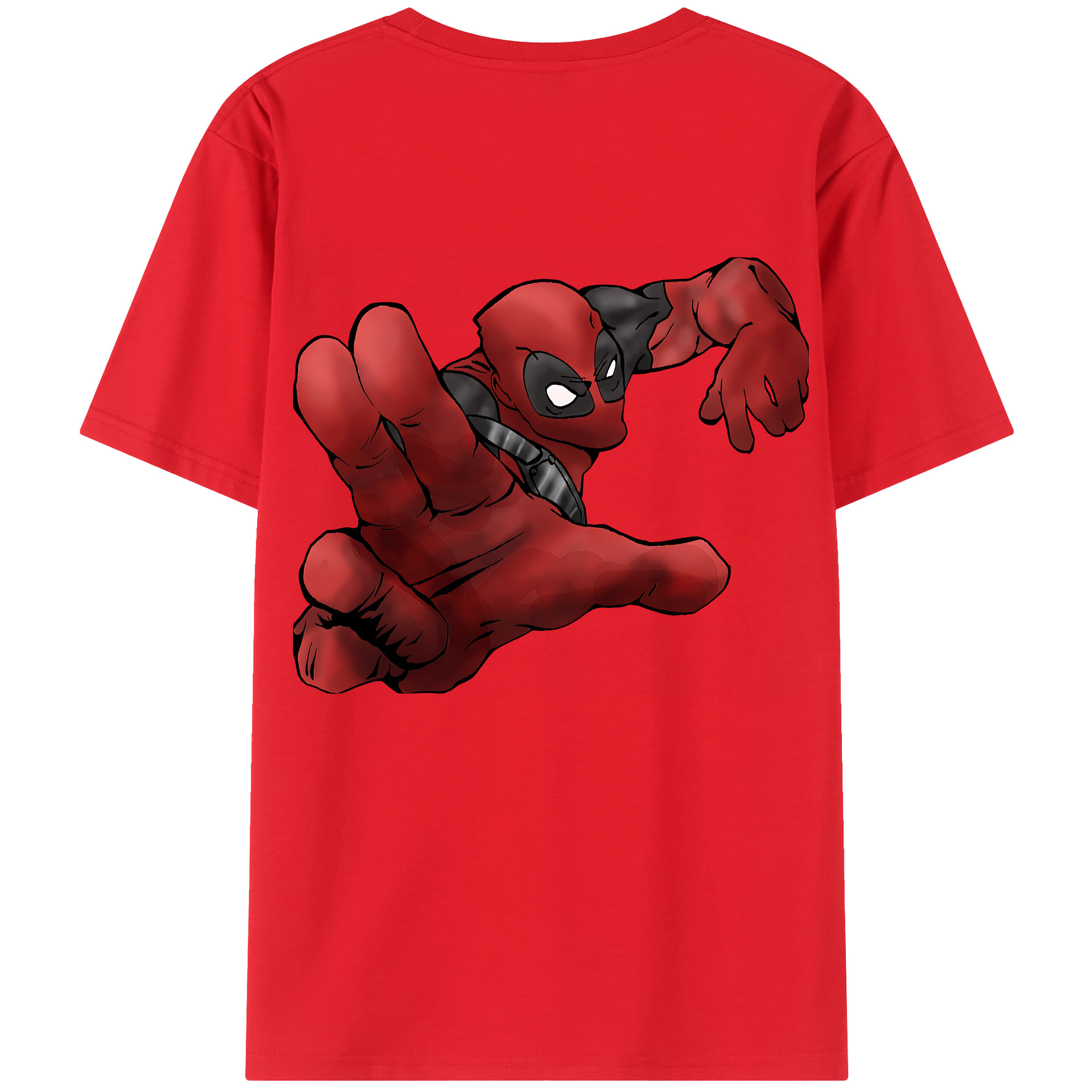 （画像用） Deadpool デッドプール 綿100％半袖Tシャツ（背面プリント）
