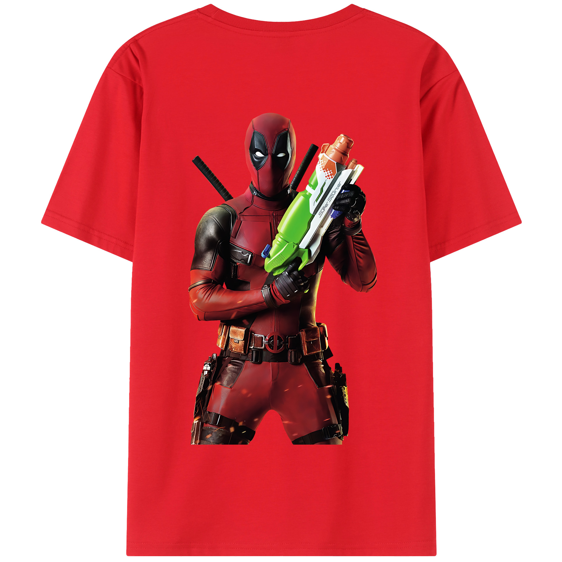 （画像用） Deadpool デッドプール 綿100％半袖Tシャツ（背面プリント）