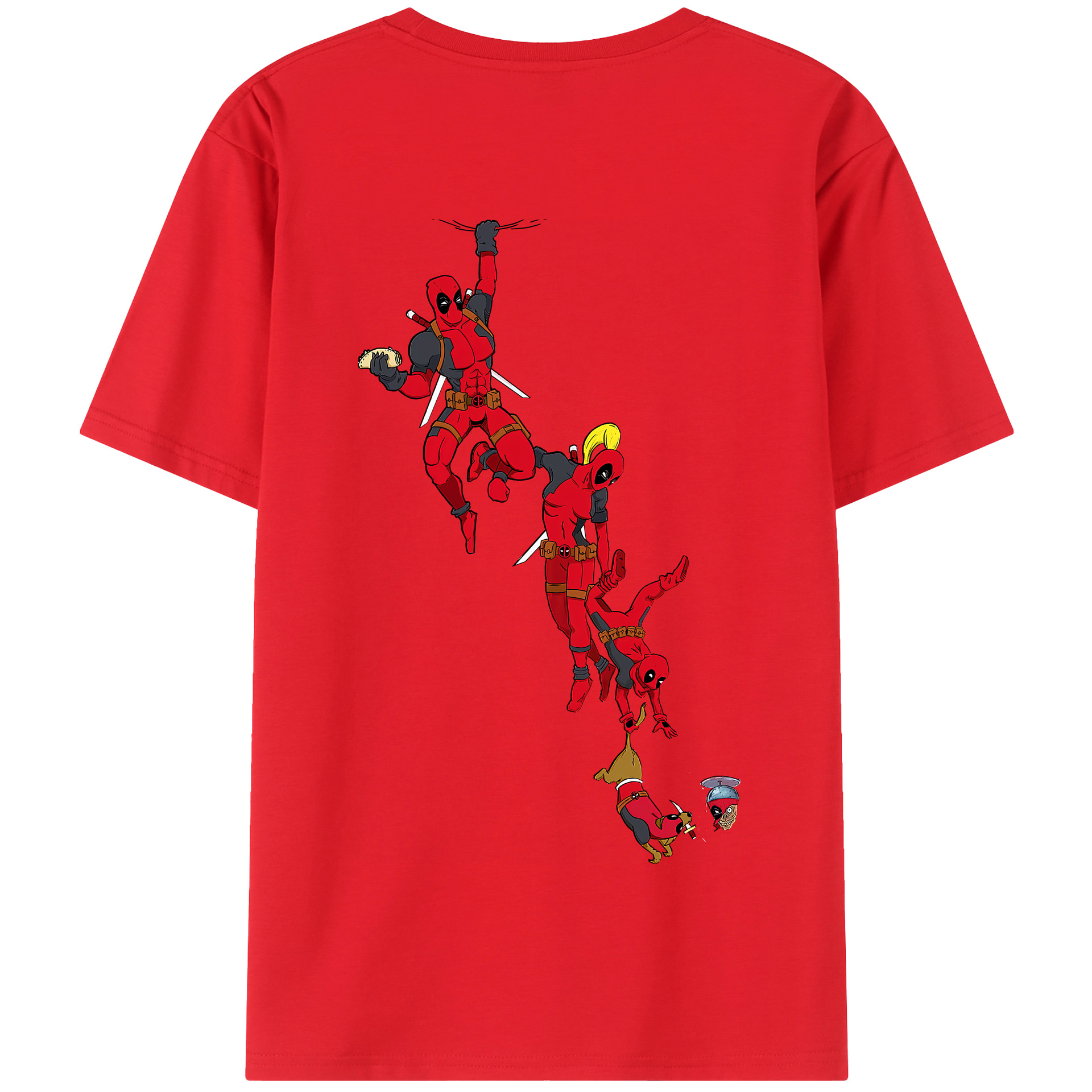 （画像用） Deadpool デッドプール 綿100％半袖Tシャツ（背面プリント）