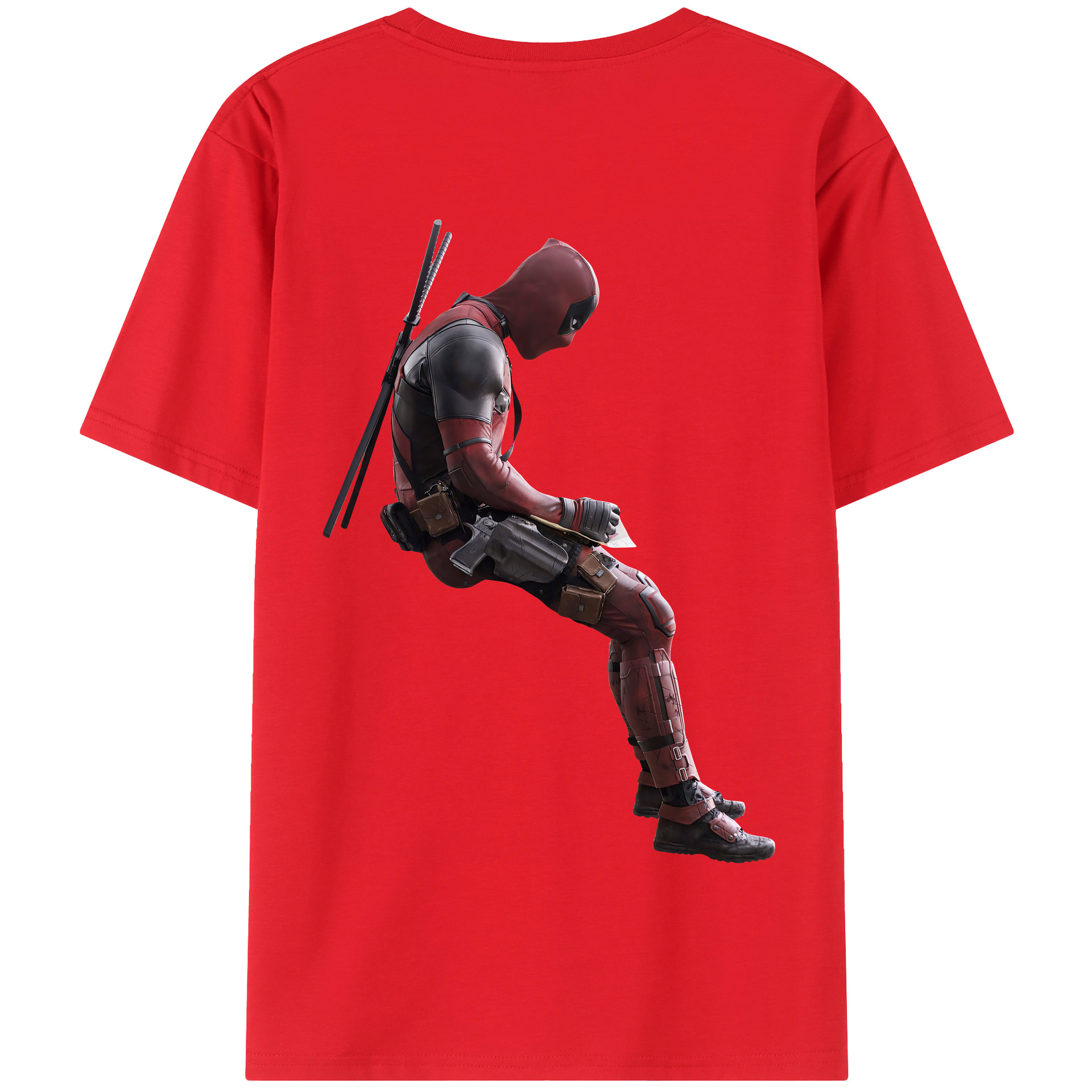 （画像用） Deadpool デッドプール 綿100％半袖Tシャツ（背面プリント）