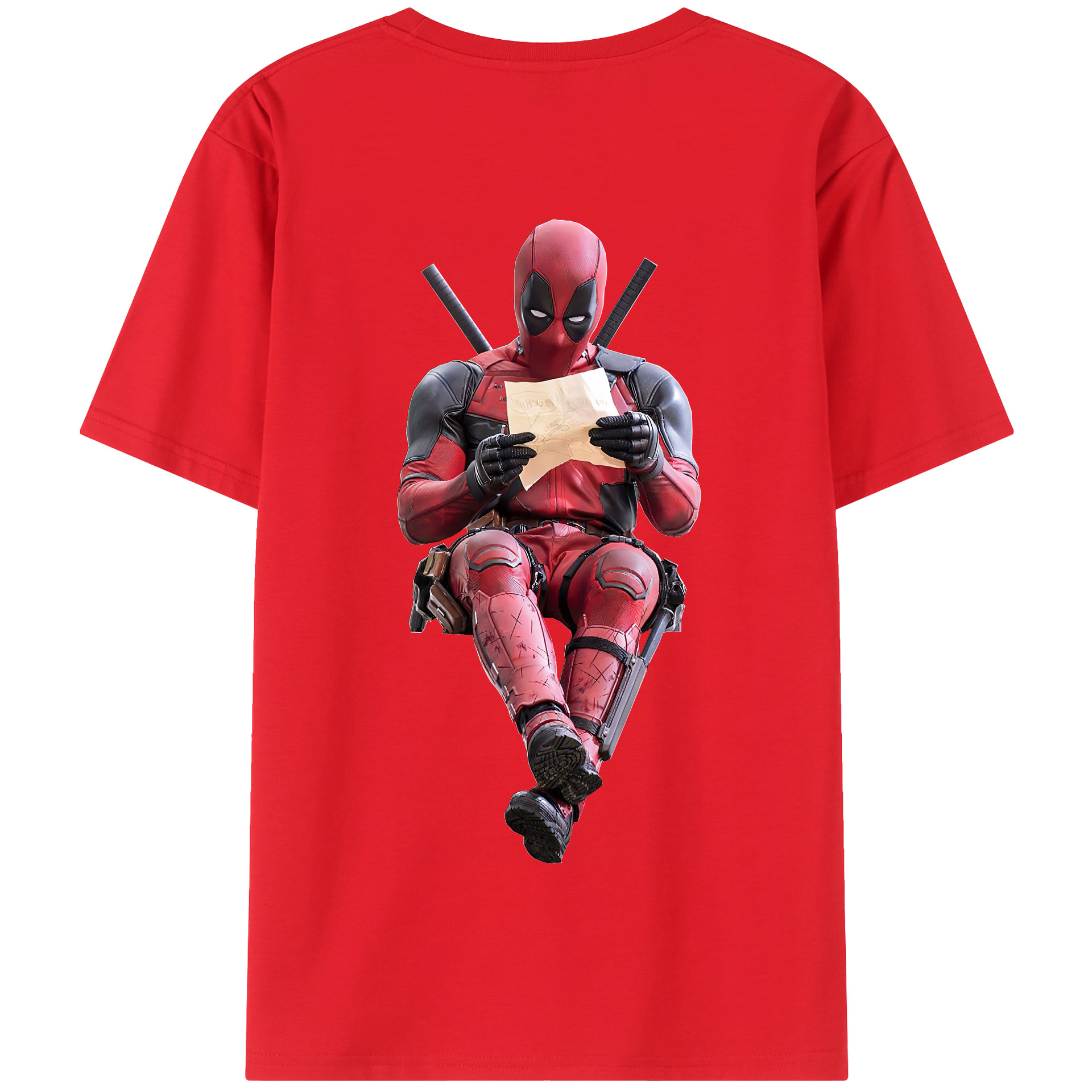 （画像用） Deadpool デッドプール 綿100％半袖Tシャツ（背面プリント）