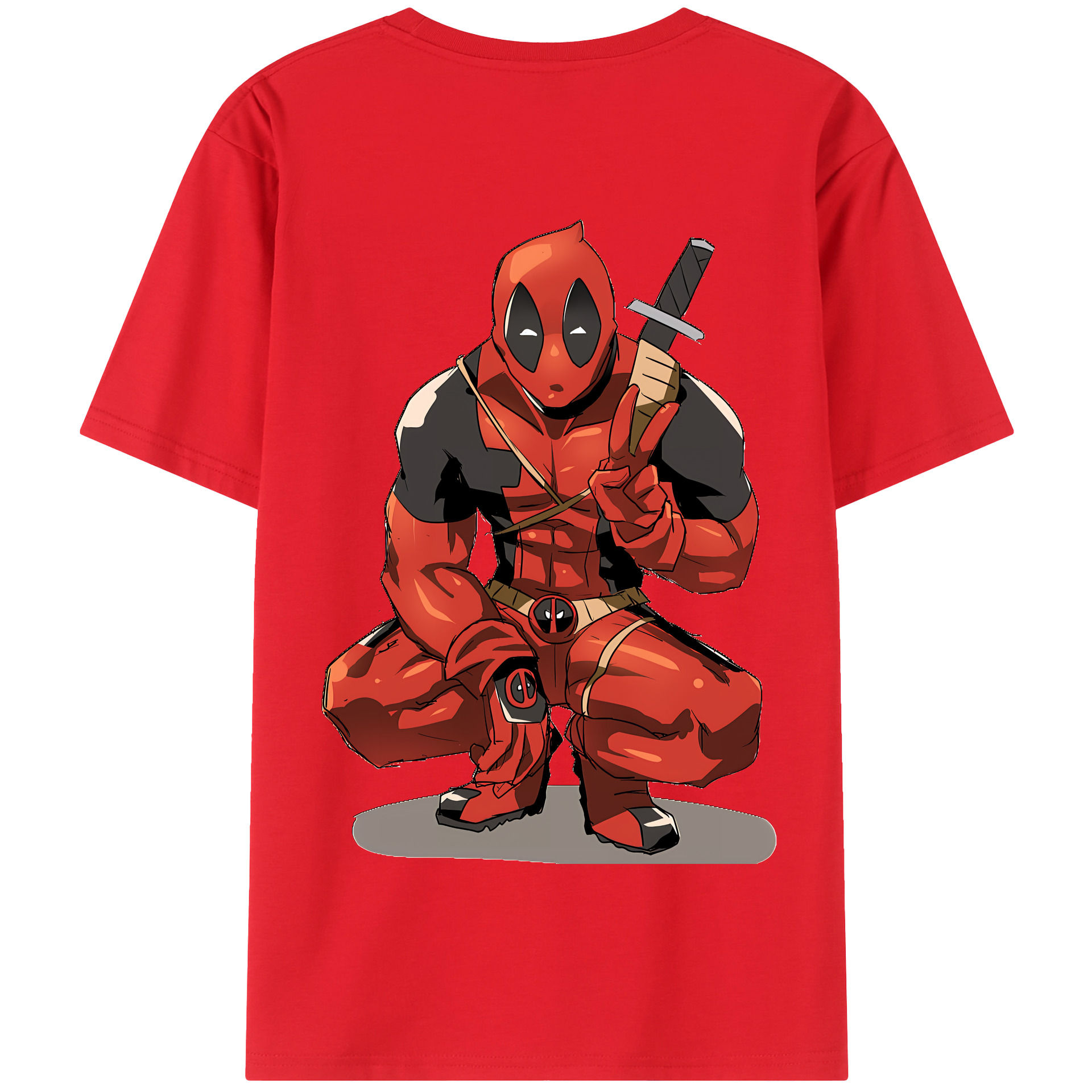 （画像用） Deadpool デッドプール 綿100％半袖Tシャツ（背面プリント）