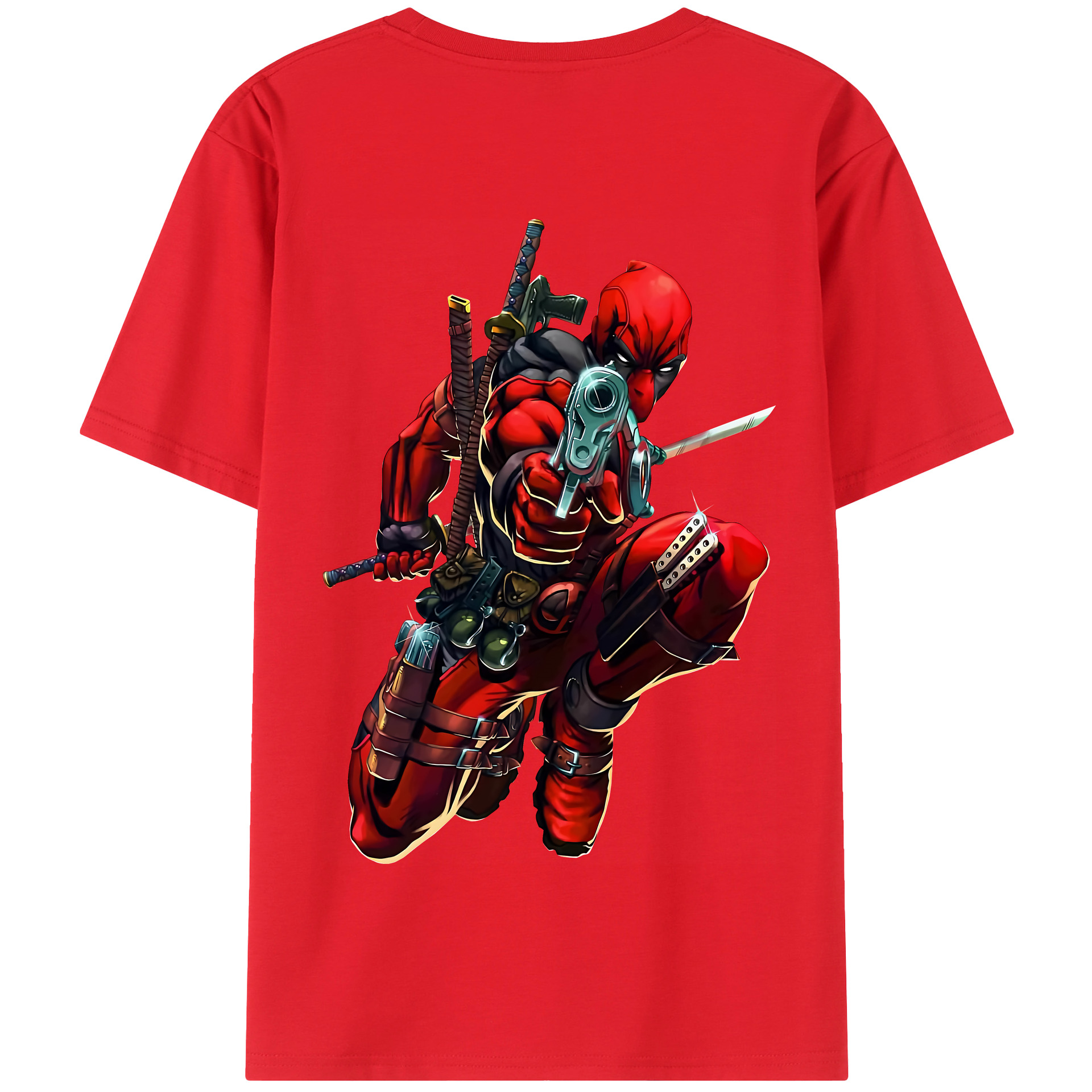 （画像用） Deadpool デッドプール 綿100％半袖Tシャツ（背面プリント）