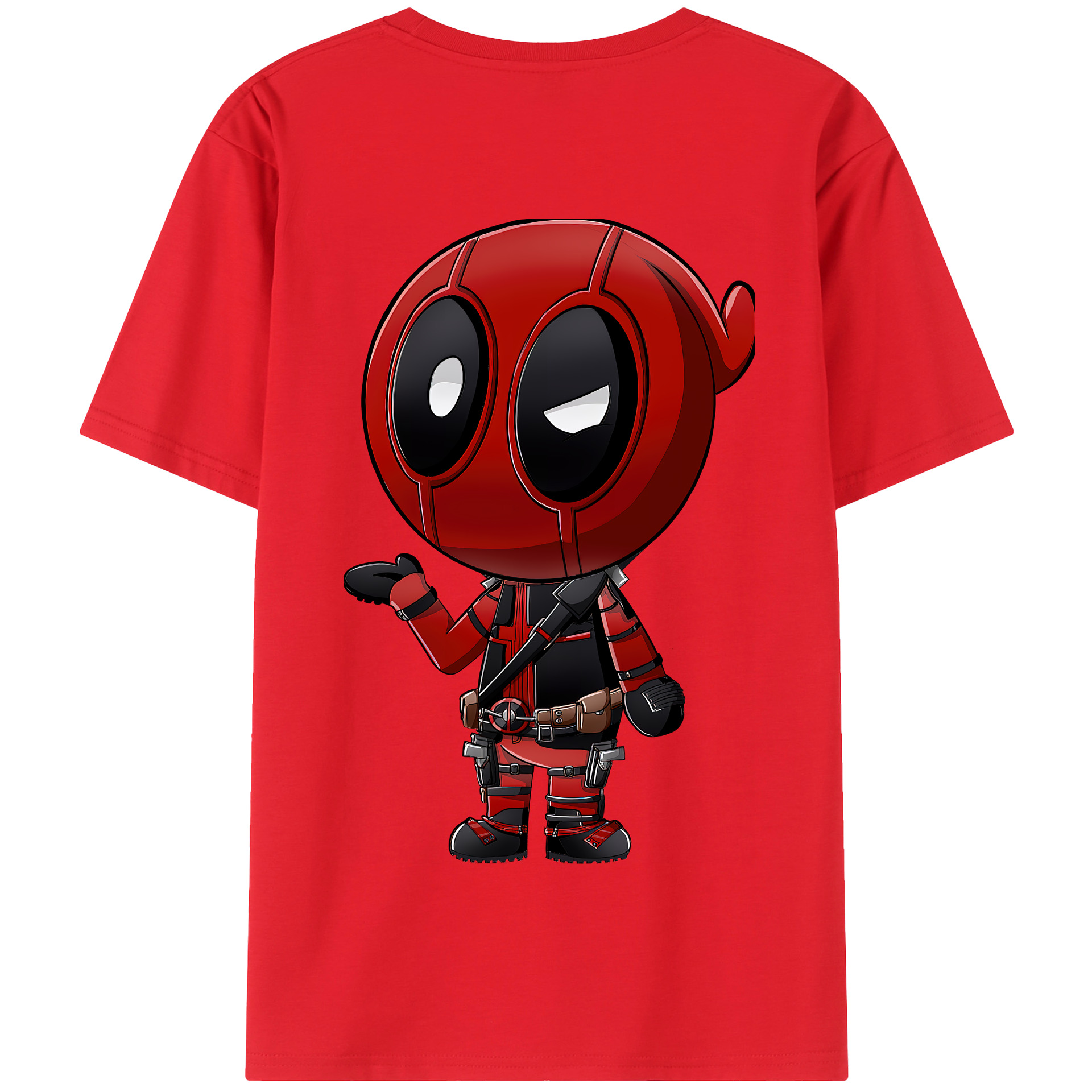 （画像用） Deadpool デッドプール 綿100％半袖Tシャツ（背面プリント）
