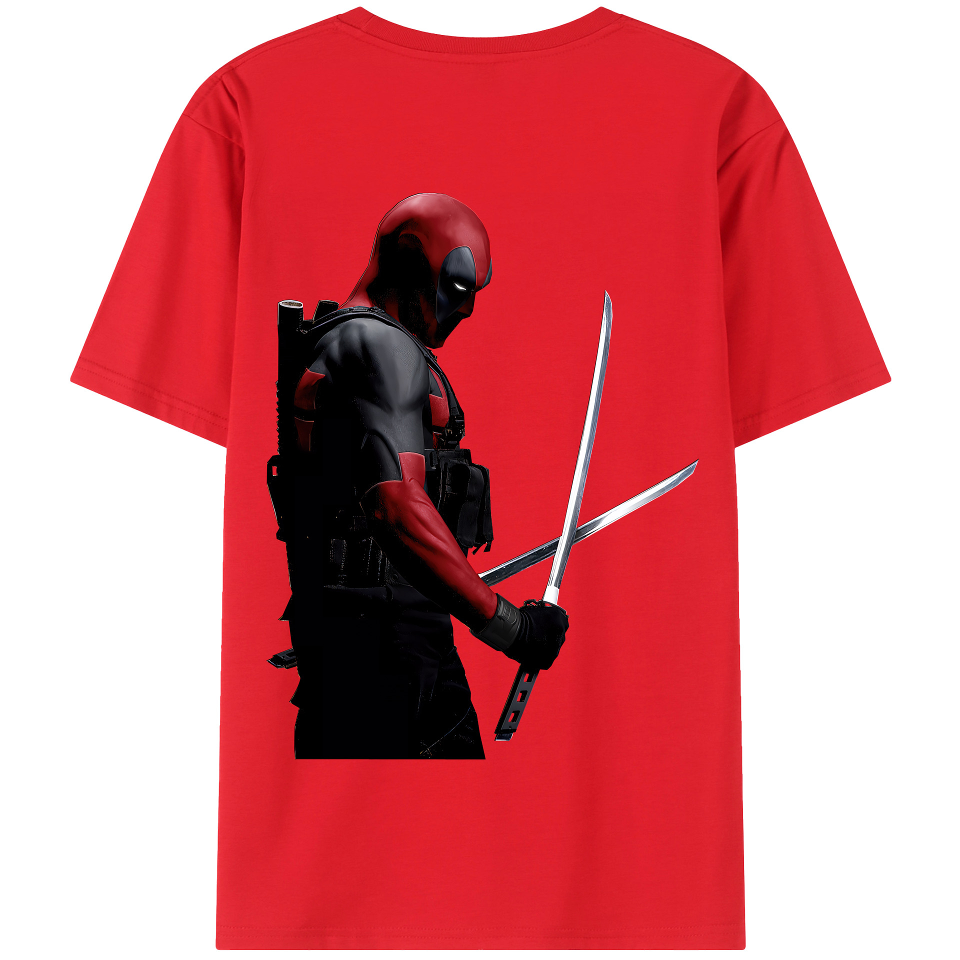 （画像用） Deadpool デッドプール 綿100％半袖Tシャツ（背面プリント）