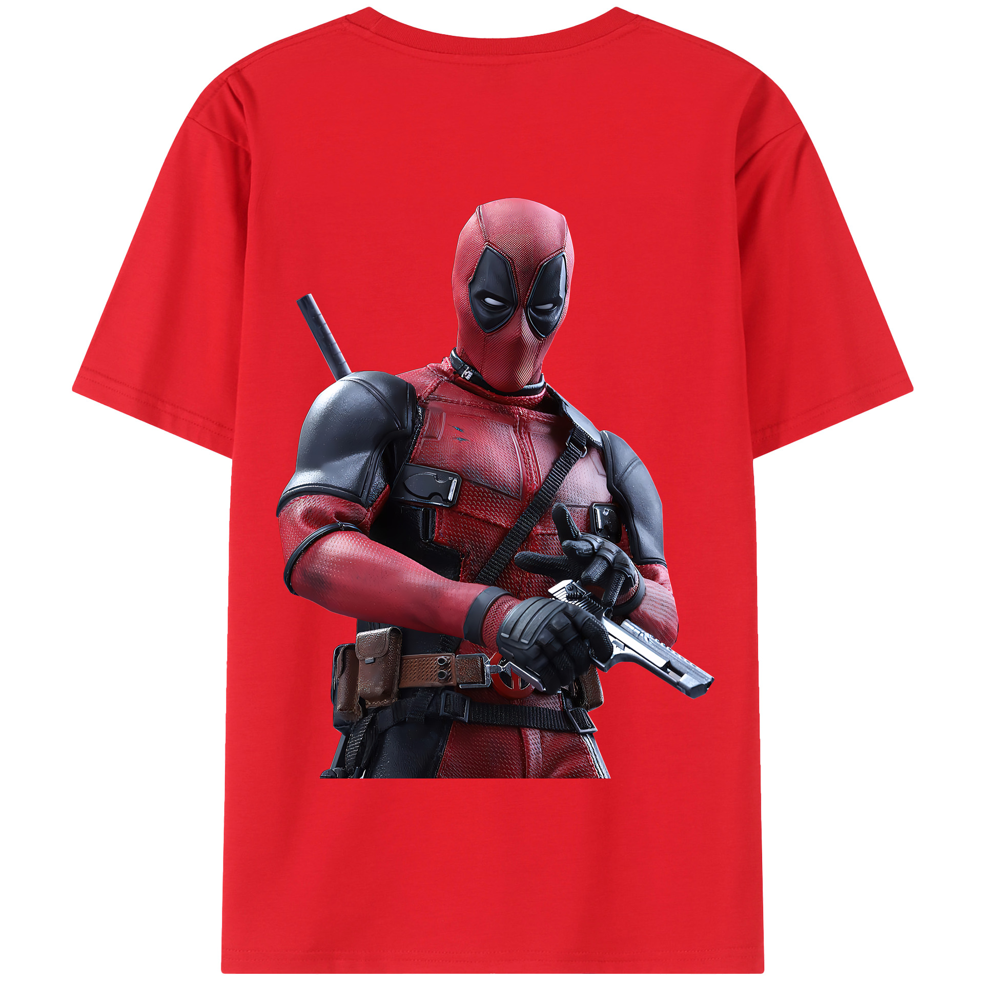 （画像用） Deadpool デッドプール 綿100％半袖Tシャツ（背面プリント）