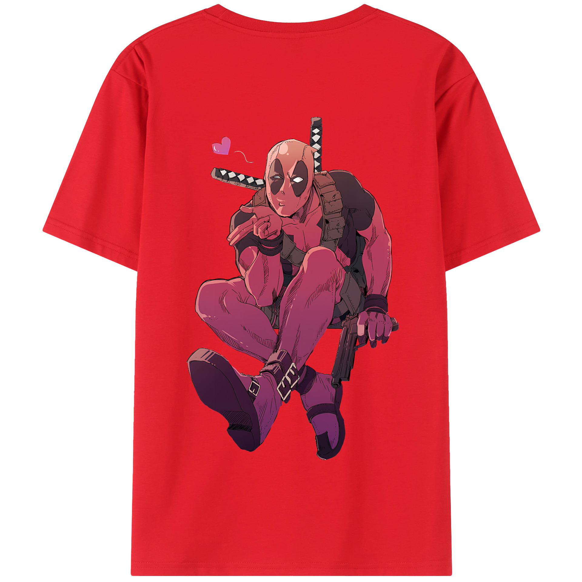 （画像用） Deadpool デッドプール 綿100％半袖Tシャツ（背面プリント）