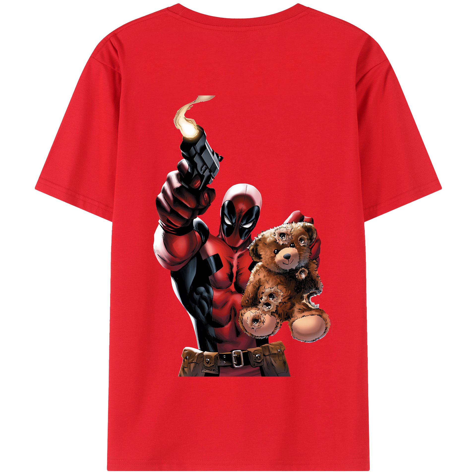 （画像用） Deadpool デッドプール 綿100％半袖Tシャツ（背面プリント）
