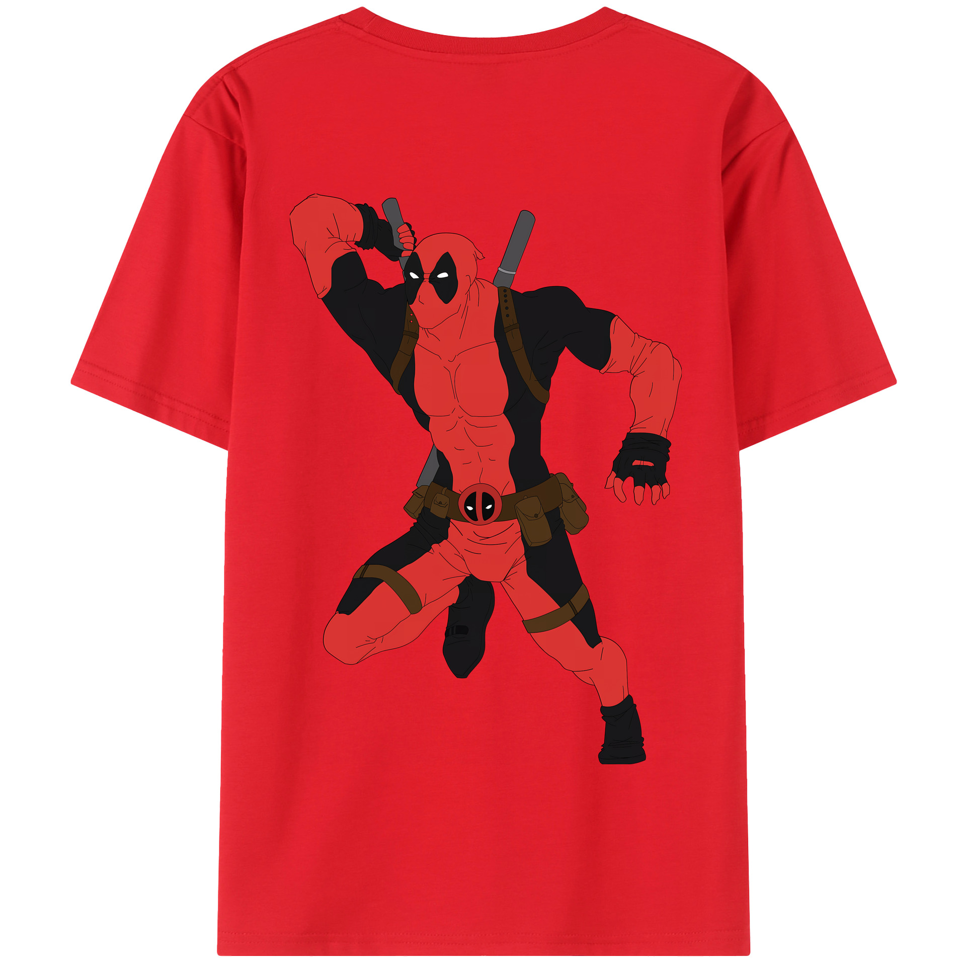 （画像用） Deadpool デッドプール 綿100％半袖Tシャツ（背面プリント）