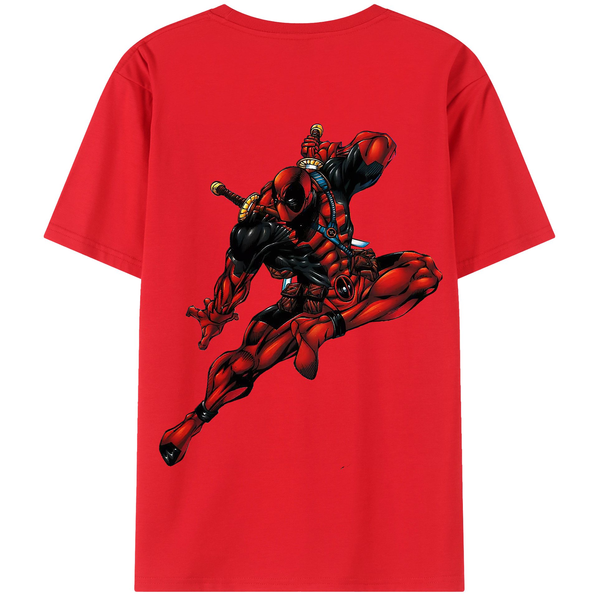 （画像用） Deadpool デッドプール 綿100％半袖Tシャツ（背面プリント）