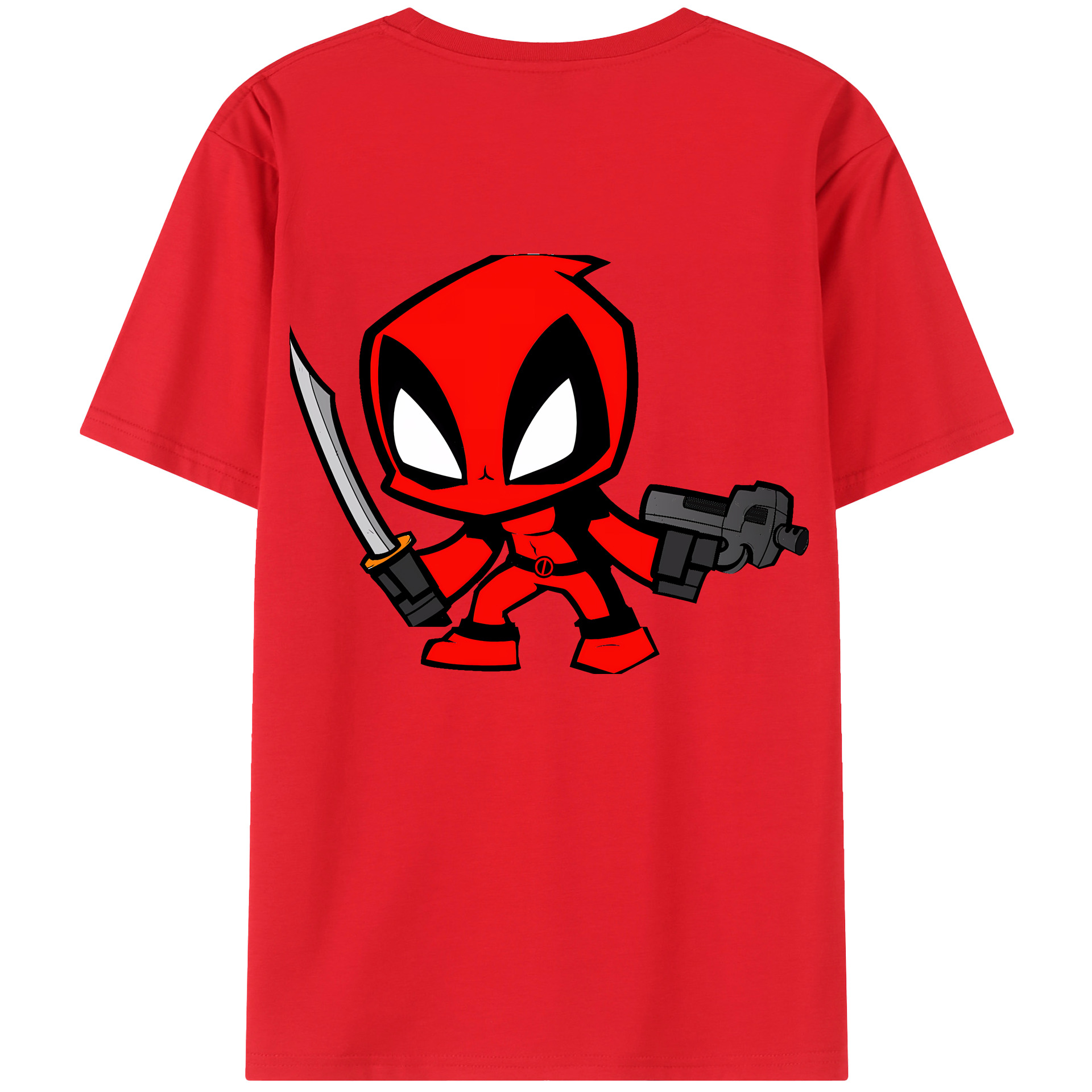 （画像用） Deadpool デッドプール 綿100％半袖Tシャツ（背面プリント）