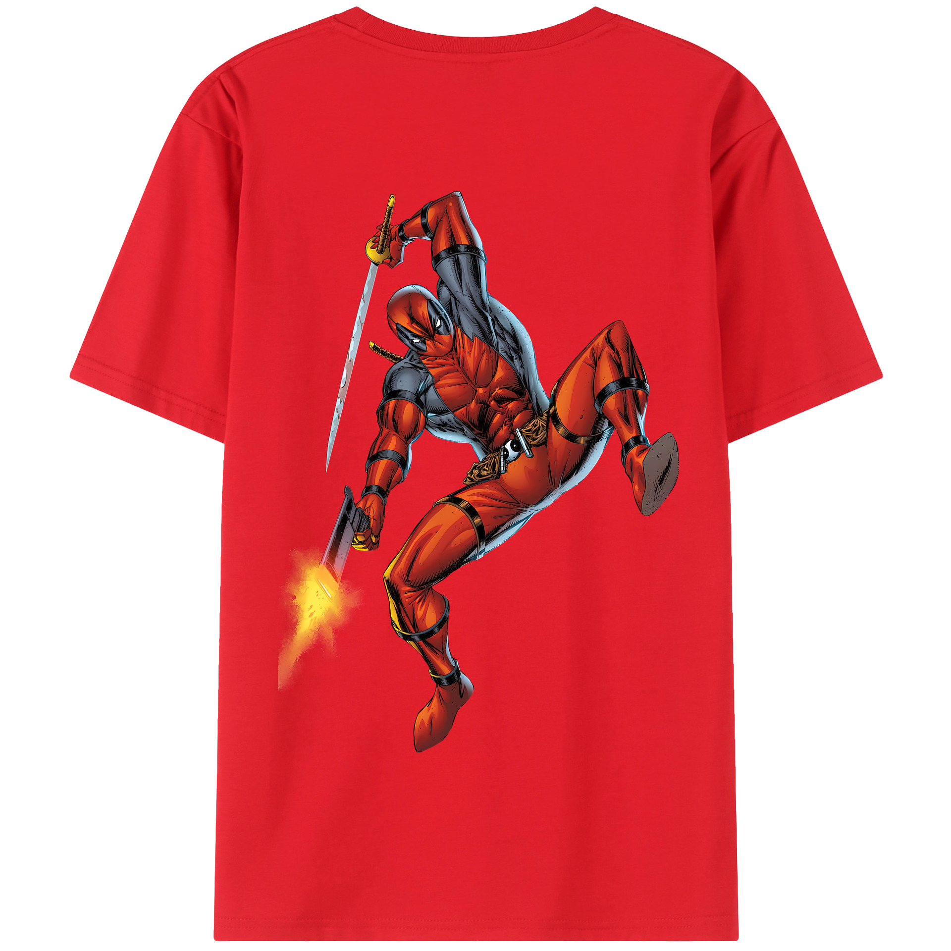 （画像用） Deadpool デッドプール 綿100％半袖Tシャツ（背面プリント）
