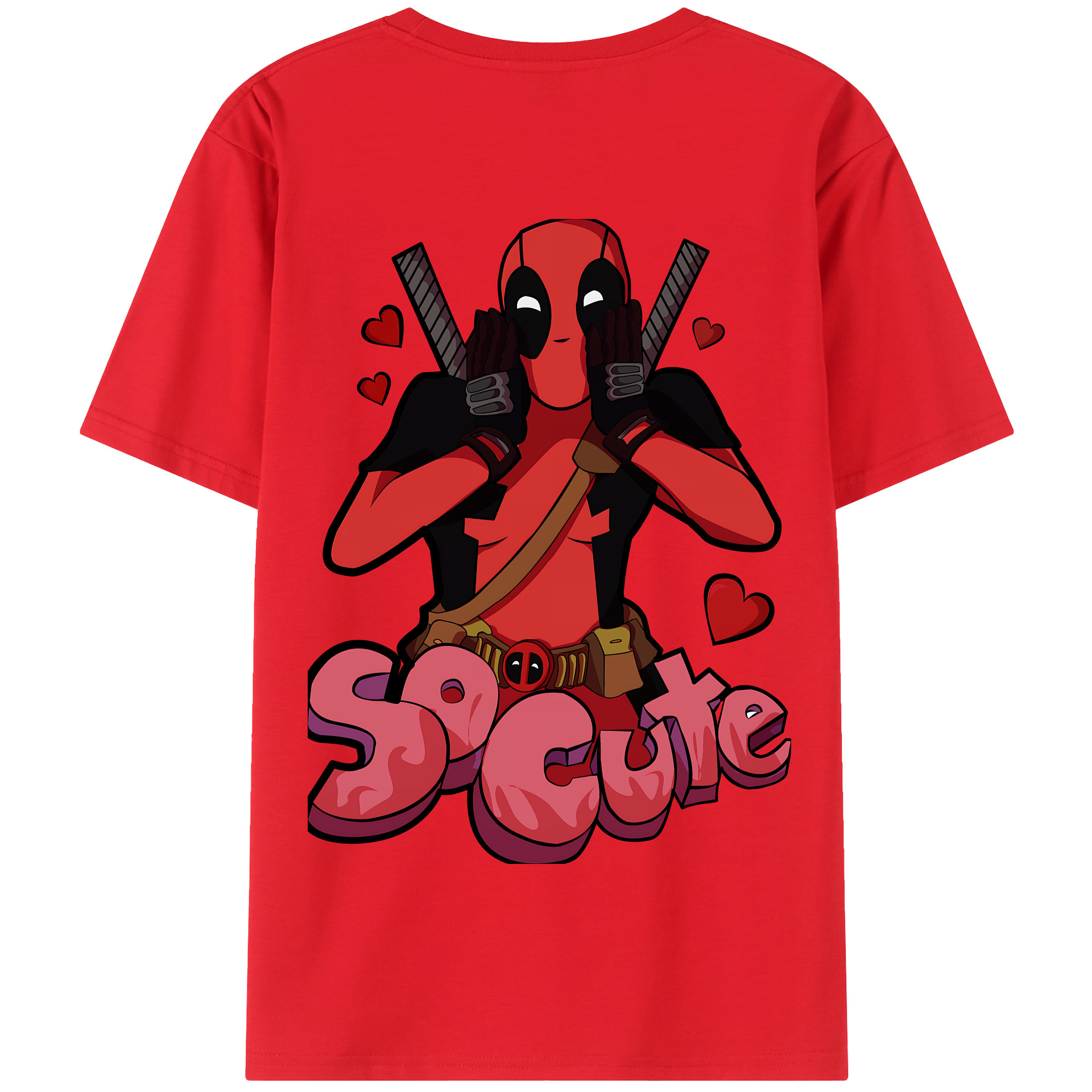 （画像用） Deadpool デッドプール 綿100％半袖Tシャツ（背面プリント）