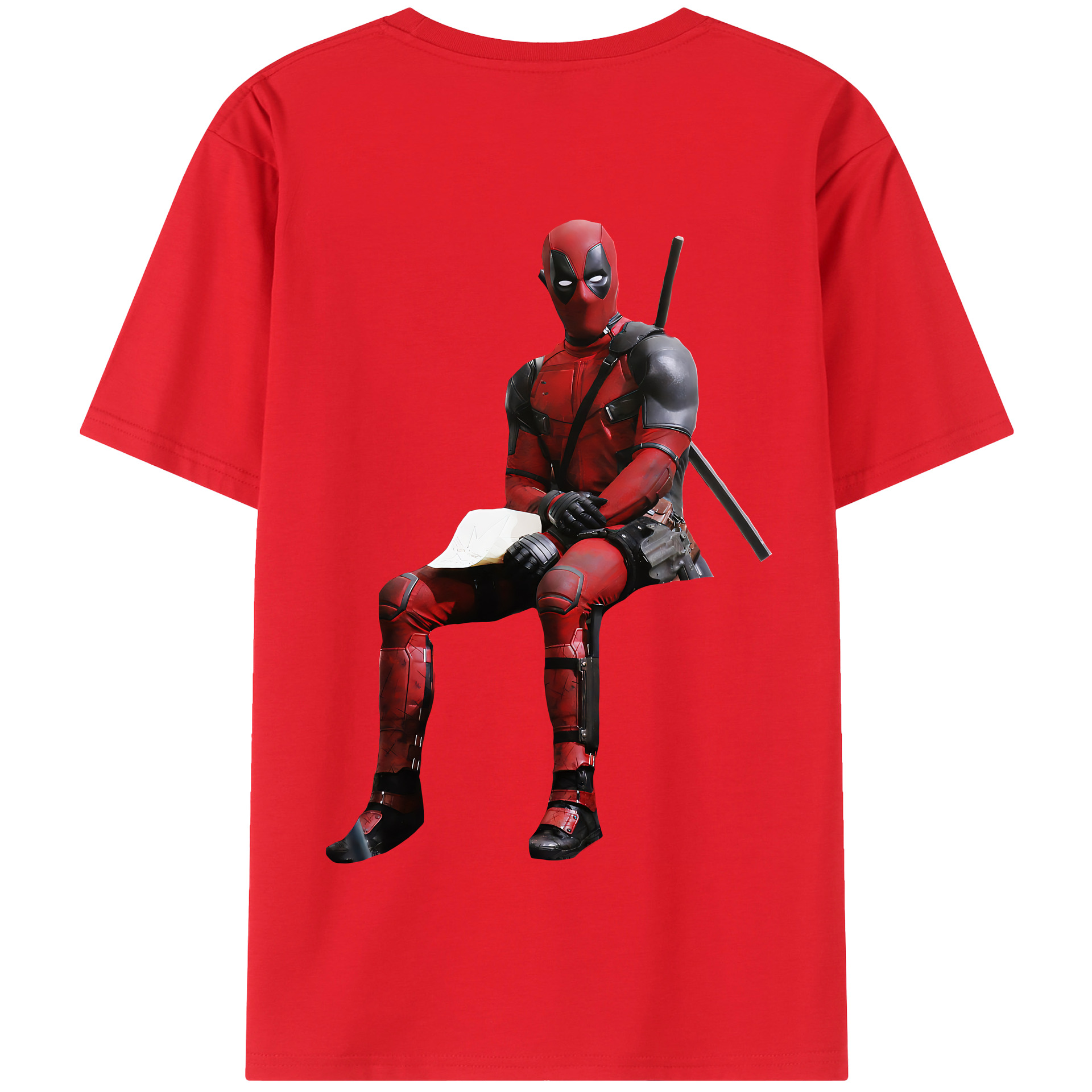 （画像用） Deadpool デッドプール 綿100％半袖Tシャツ（背面プリント）