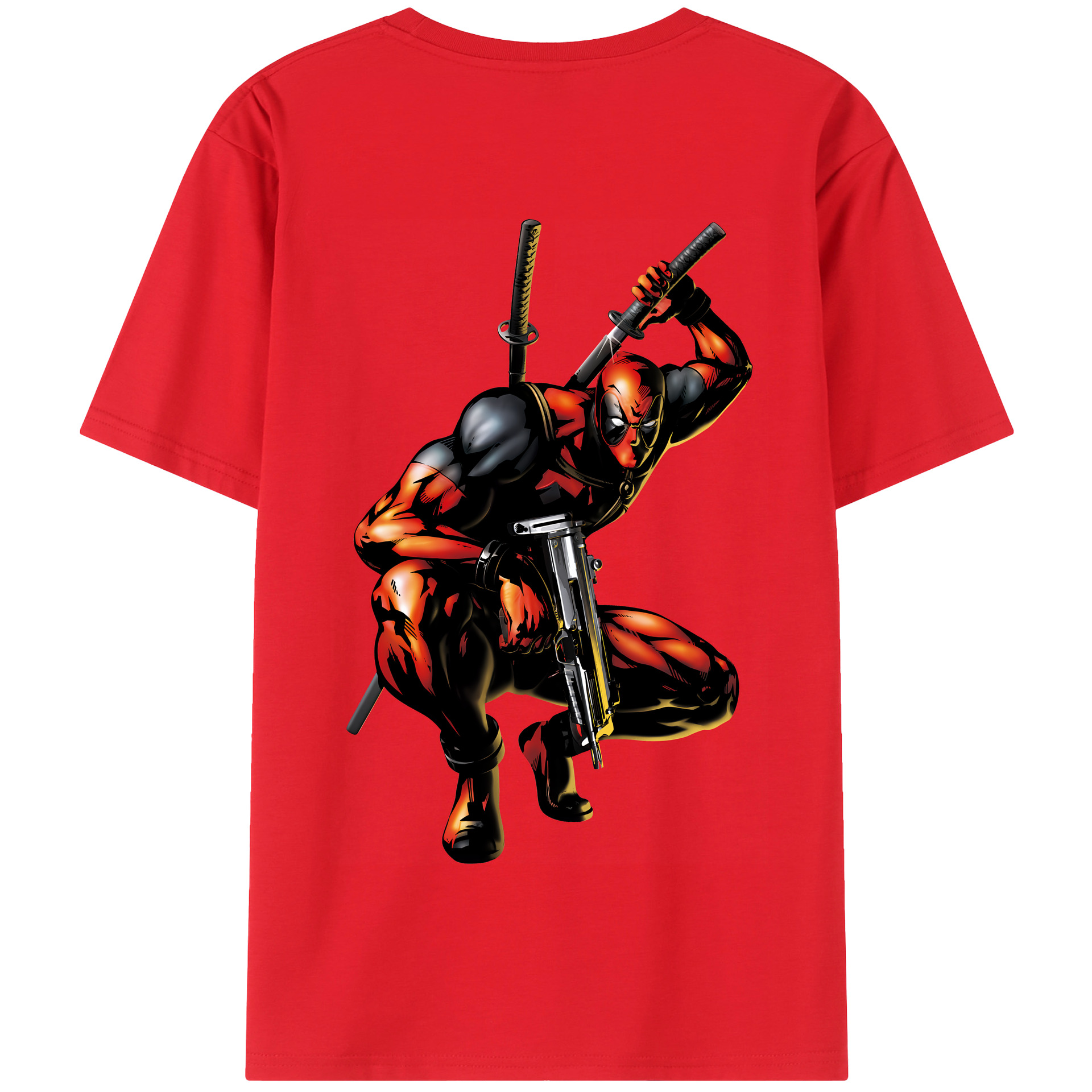 （画像用） Deadpool デッドプール 綿100％半袖Tシャツ（背面プリント）