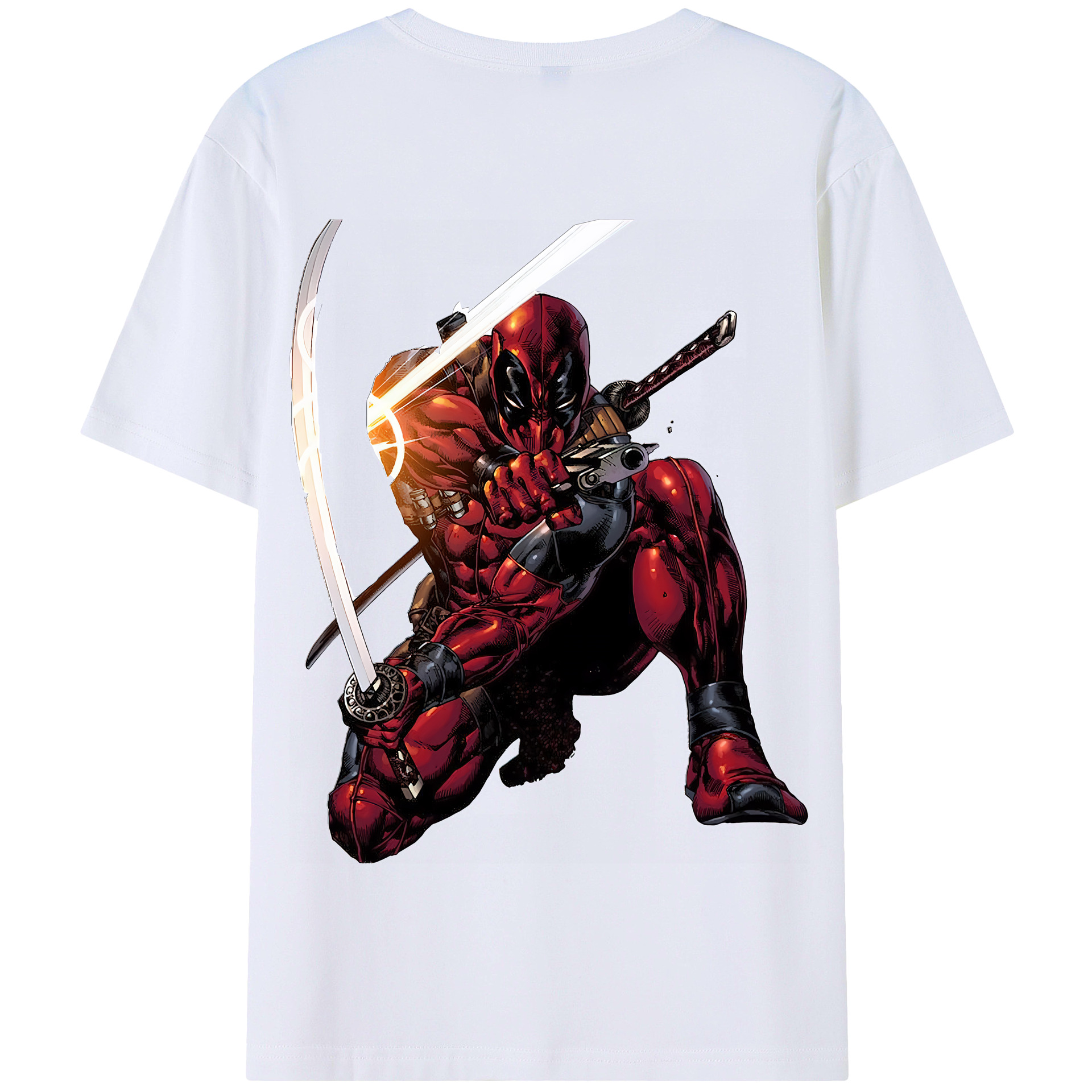 （画像用） Deadpool デッドプール 綿100％半袖Tシャツ（背面プリント）