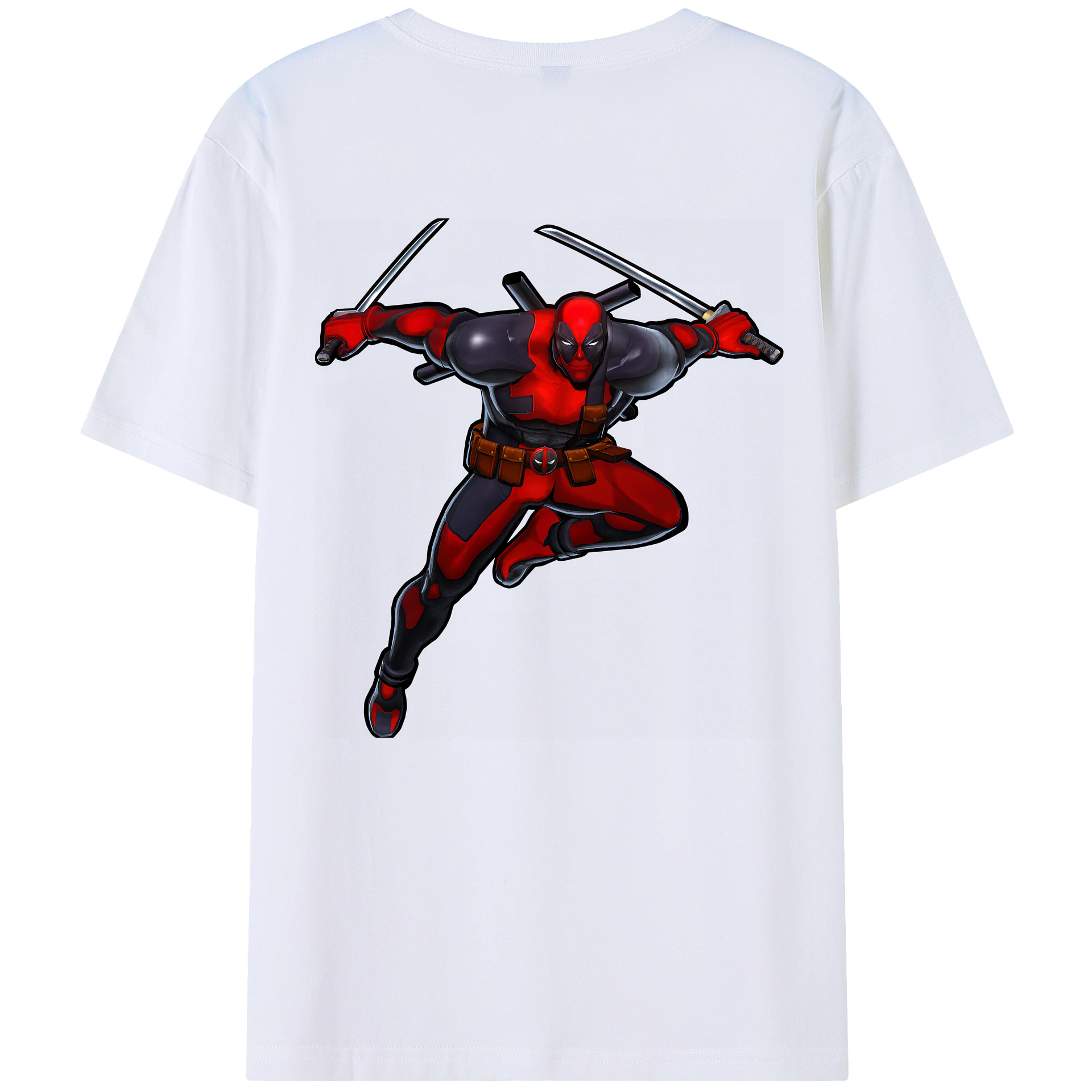 （画像用） Deadpool デッドプール 綿100％半袖Tシャツ（背面プリント）
