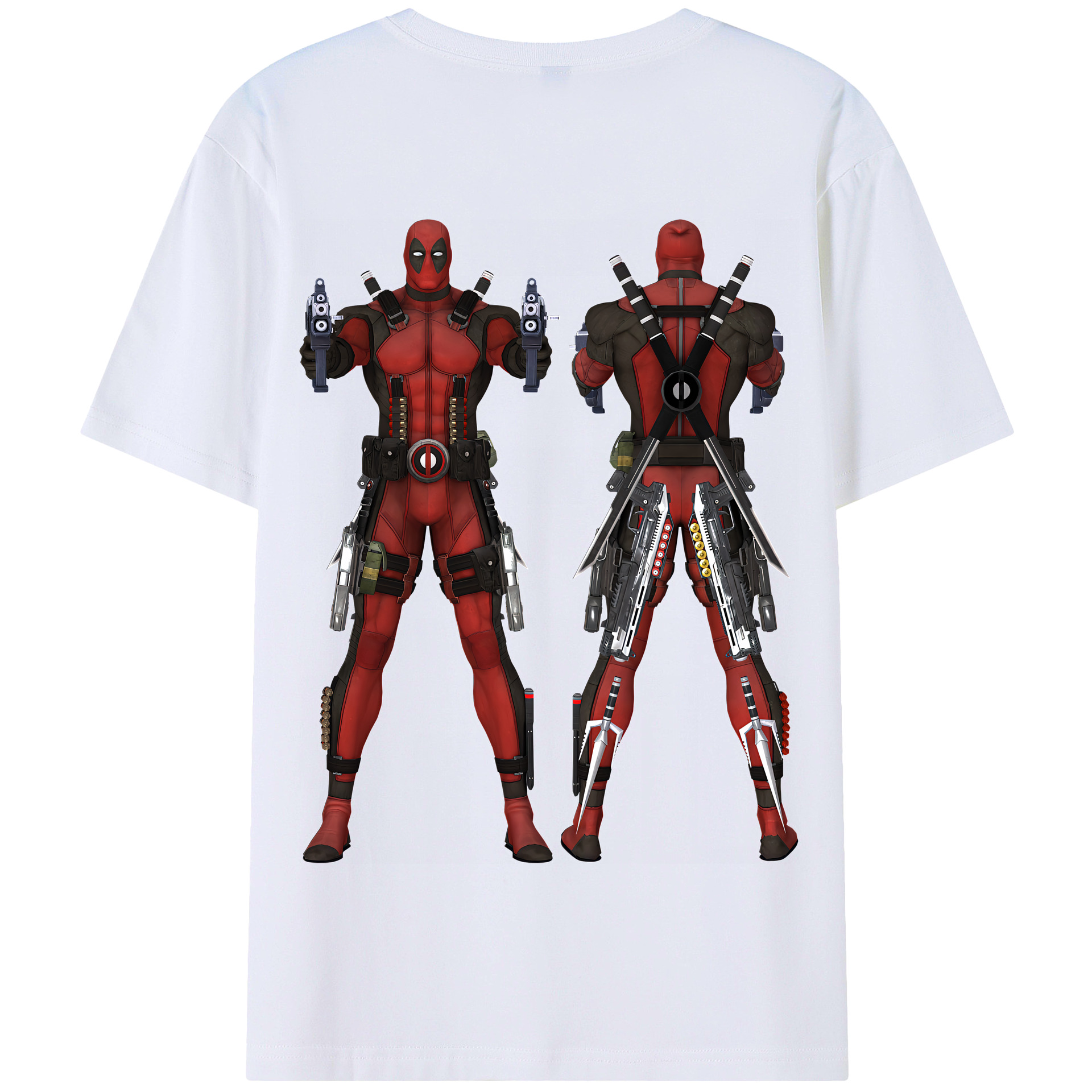（画像用） Deadpool デッドプール 綿100％半袖Tシャツ（背面プリント）