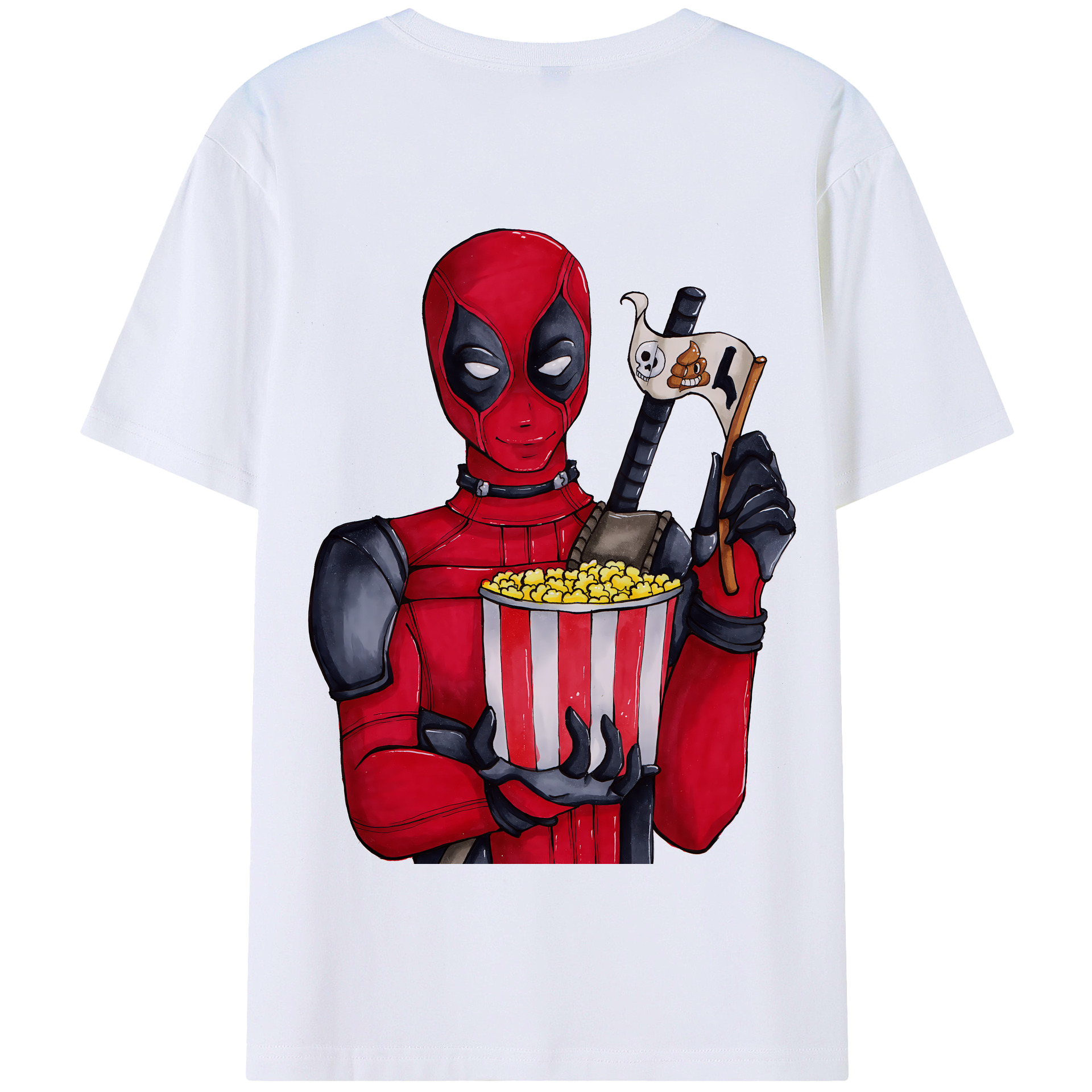 （画像用） Deadpool デッドプール 綿100％半袖Tシャツ（背面プリント）