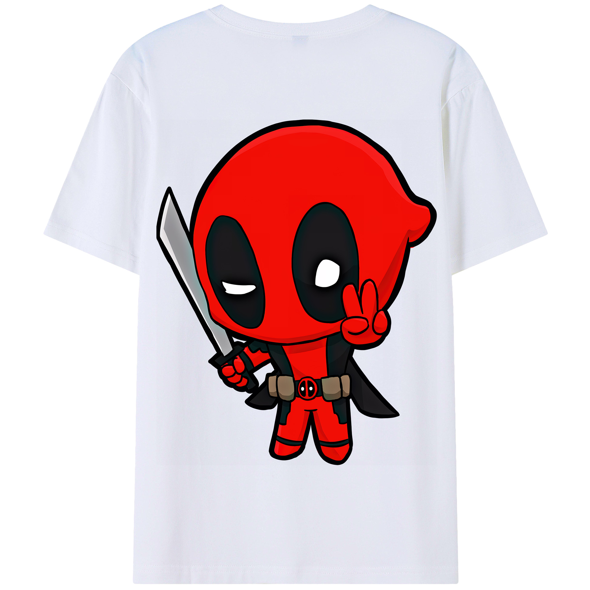 （画像用） Deadpool デッドプール 綿100％半袖Tシャツ（背面プリント）