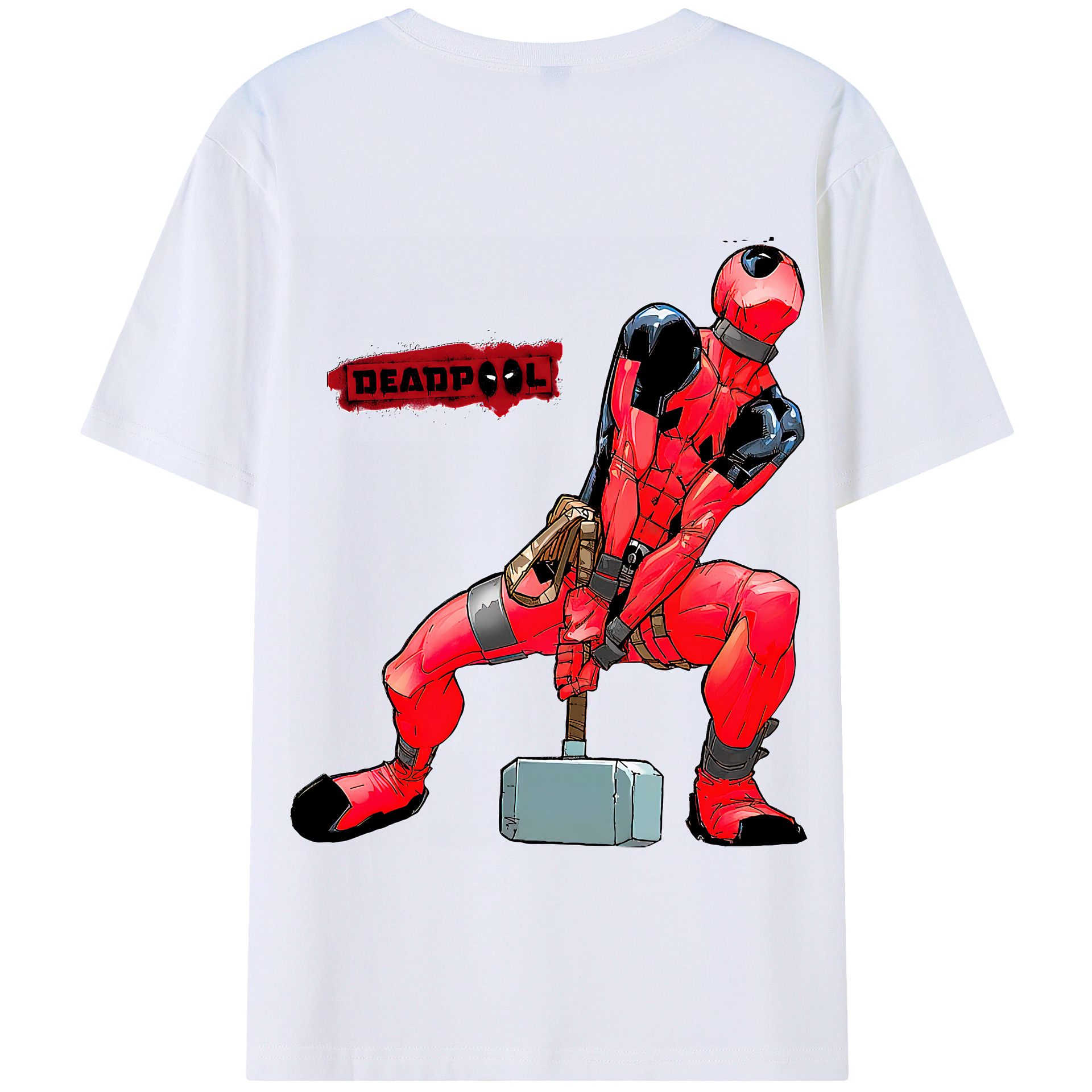 （画像用） Deadpool デッドプール 綿100％半袖Tシャツ（背面プリント）