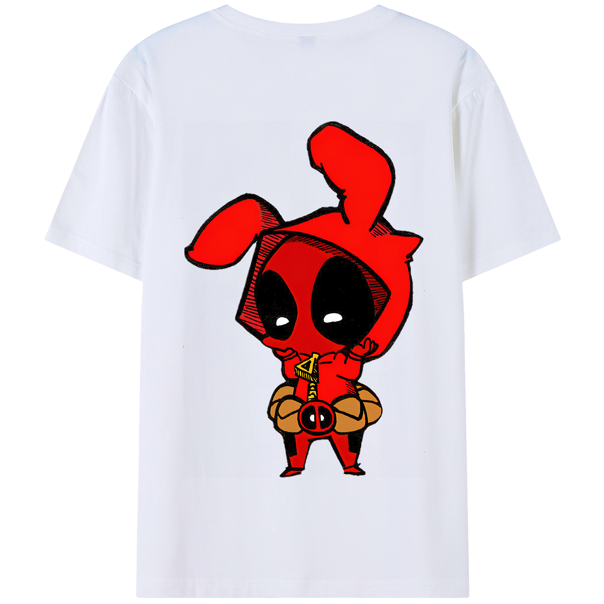 （画像用） Deadpool デッドプール 綿100％半袖Tシャツ（背面プリント）