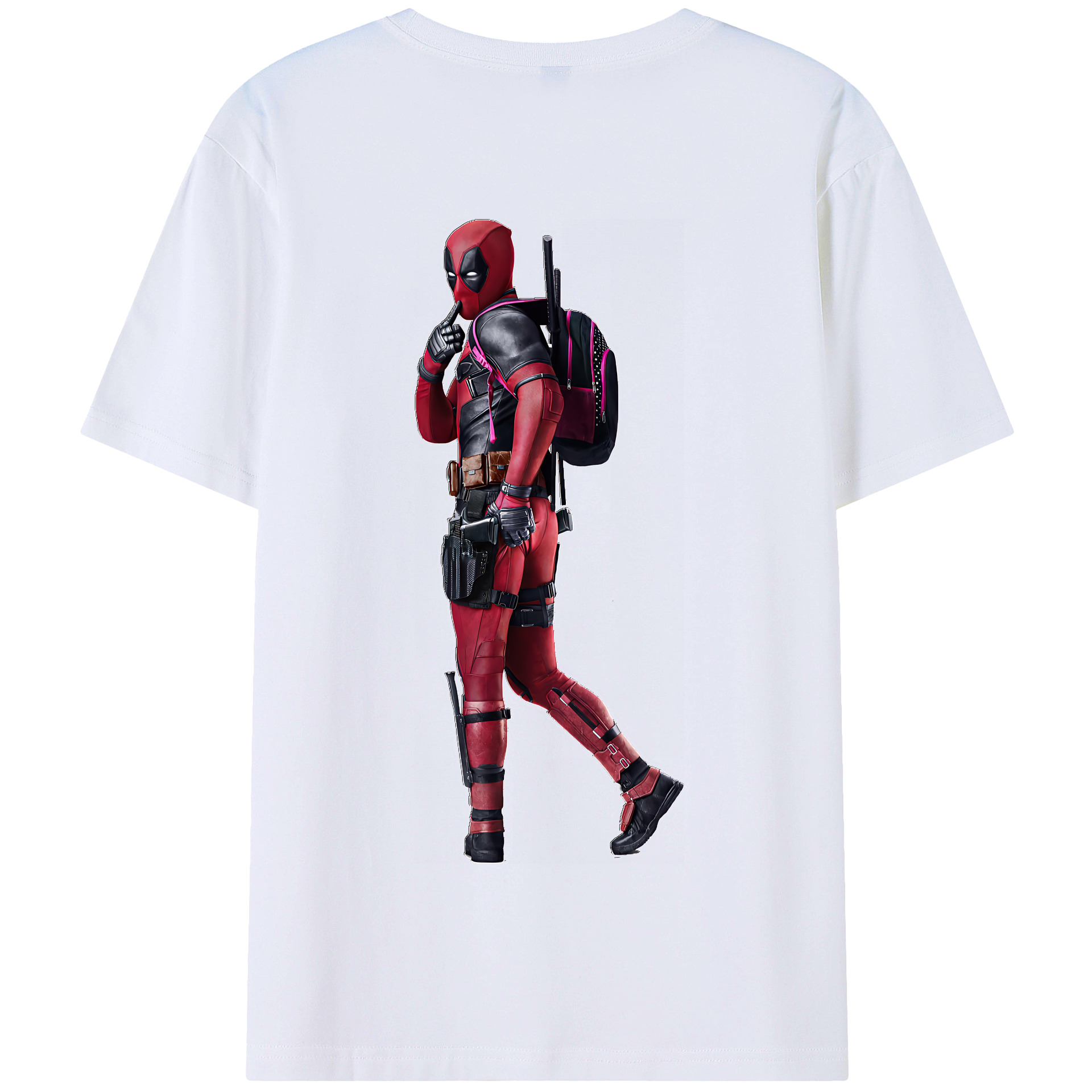 （画像用） Deadpool デッドプール 綿100％半袖Tシャツ（背面プリント）