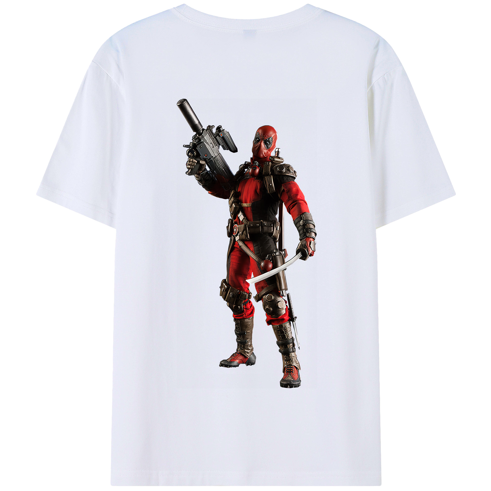 （画像用） Deadpool デッドプール 綿100％半袖Tシャツ（背面プリント）