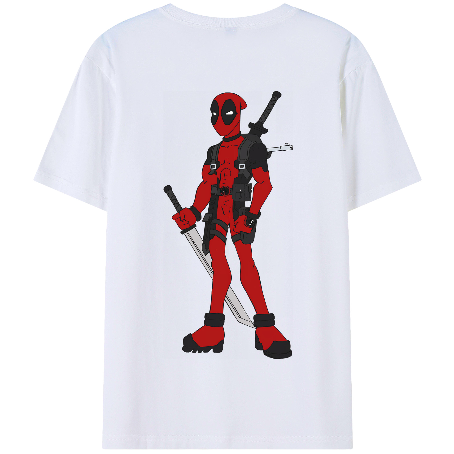 （画像用） Deadpool デッドプール 綿100％半袖Tシャツ（背面プリント）
