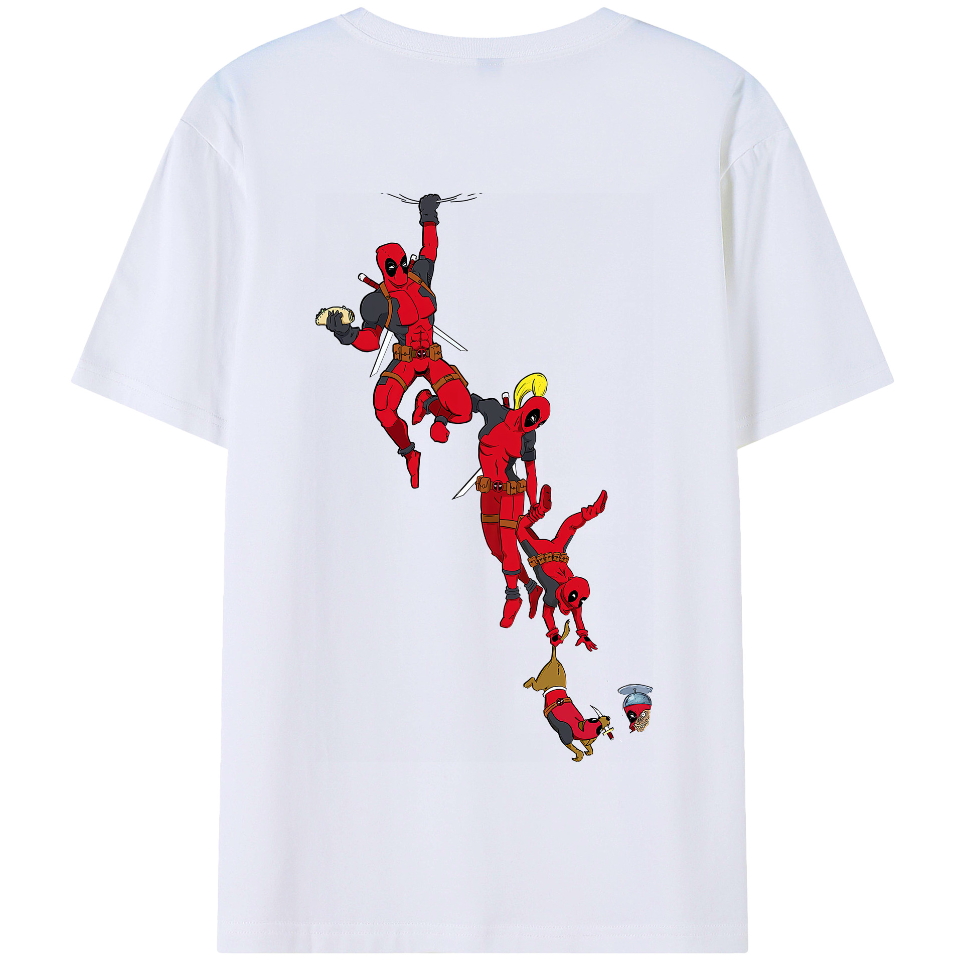 （画像用） Deadpool デッドプール 綿100％半袖Tシャツ（背面プリント）