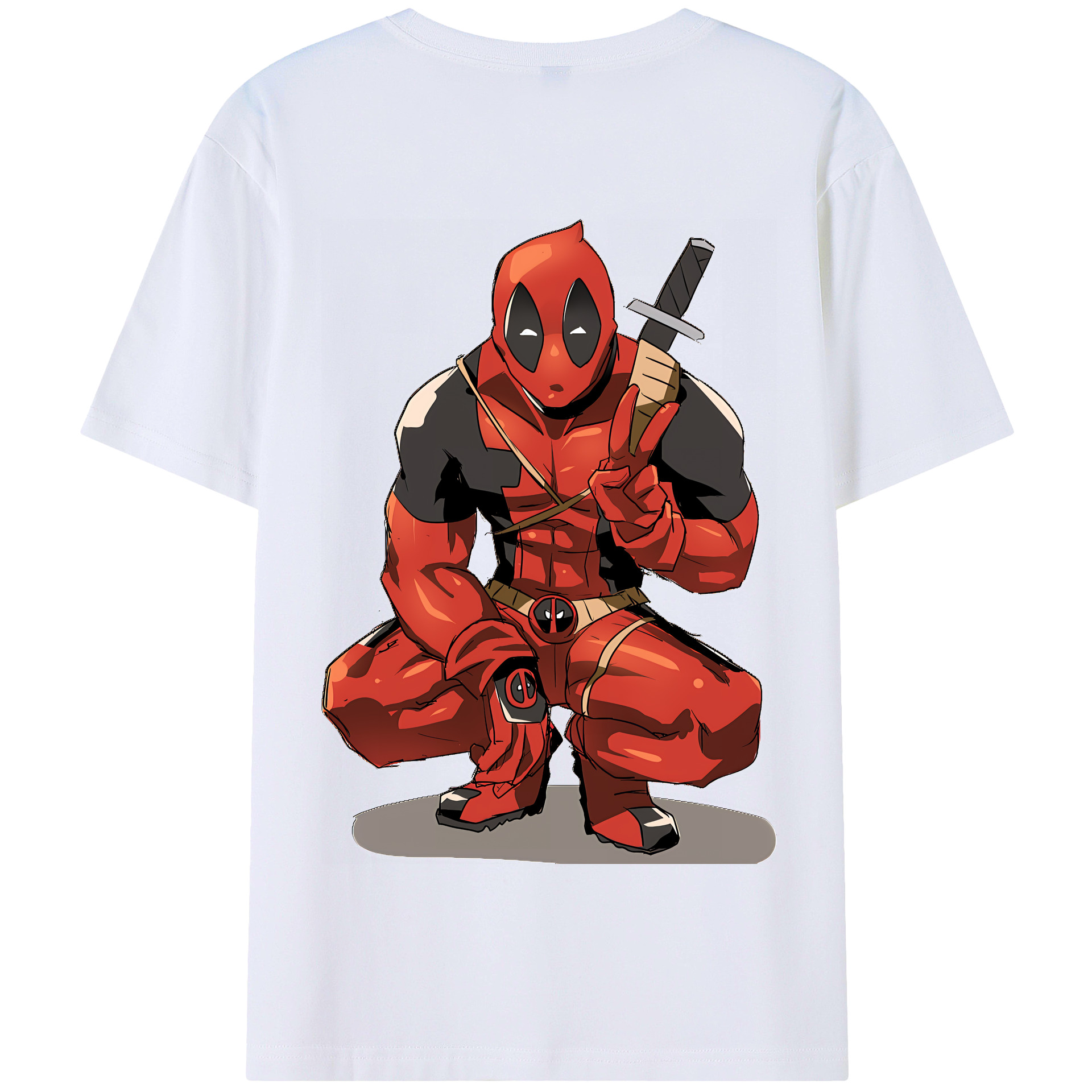 （画像用） Deadpool デッドプール 綿100％半袖Tシャツ（背面プリント）