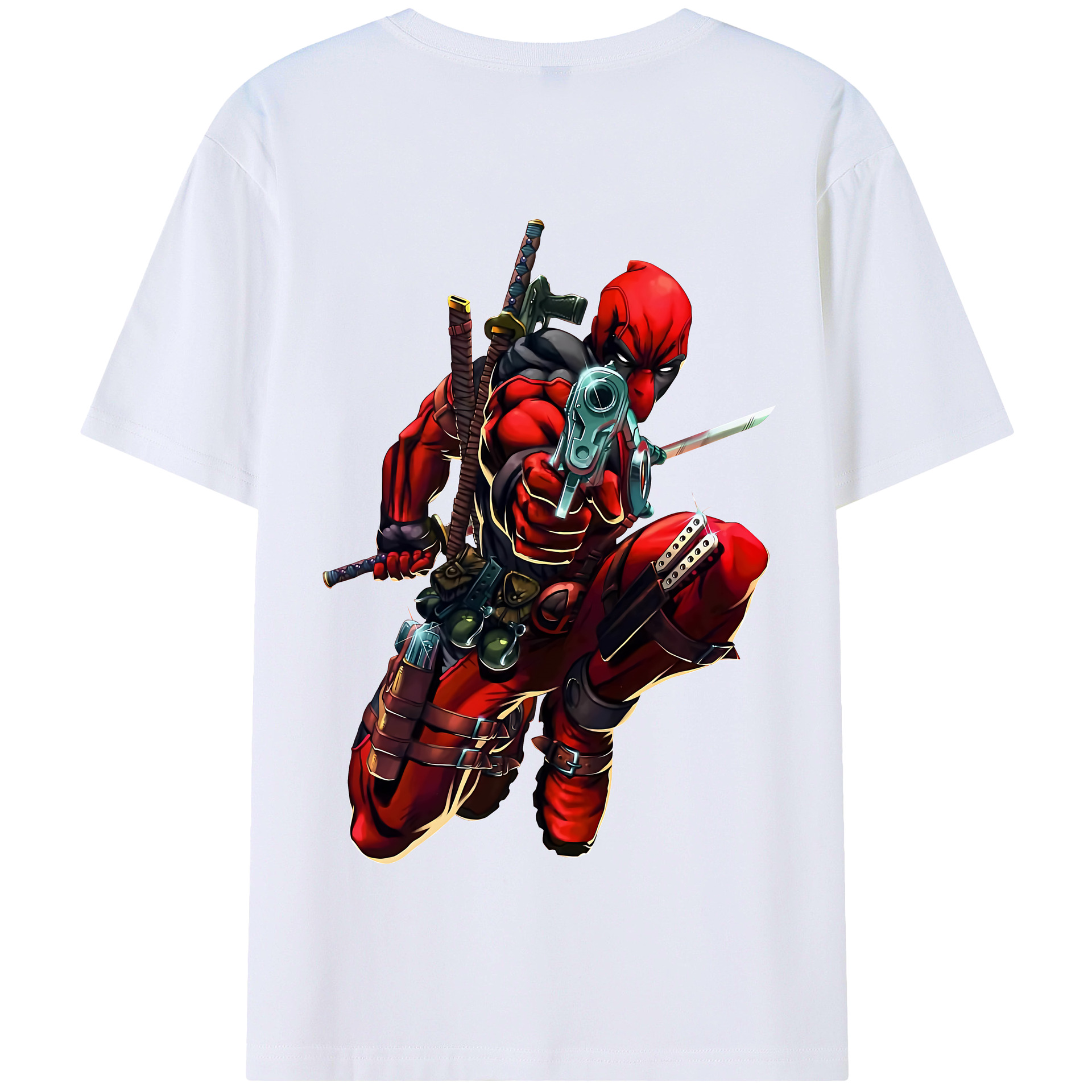 （画像用） Deadpool デッドプール 綿100％半袖Tシャツ（背面プリント）