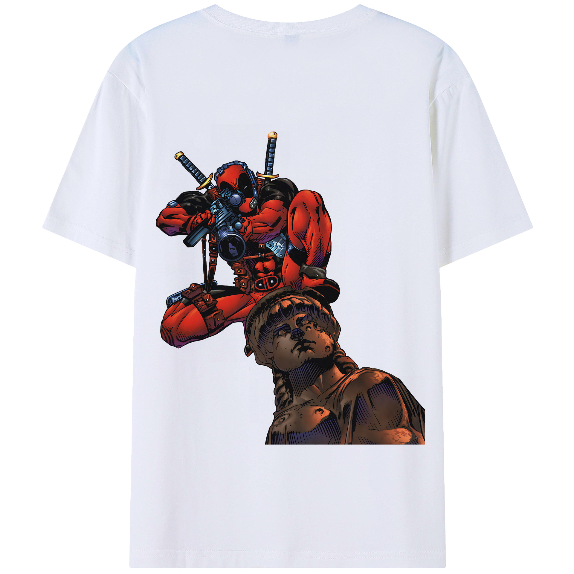 （画像用） Deadpool デッドプール 綿100％半袖Tシャツ（背面プリント）